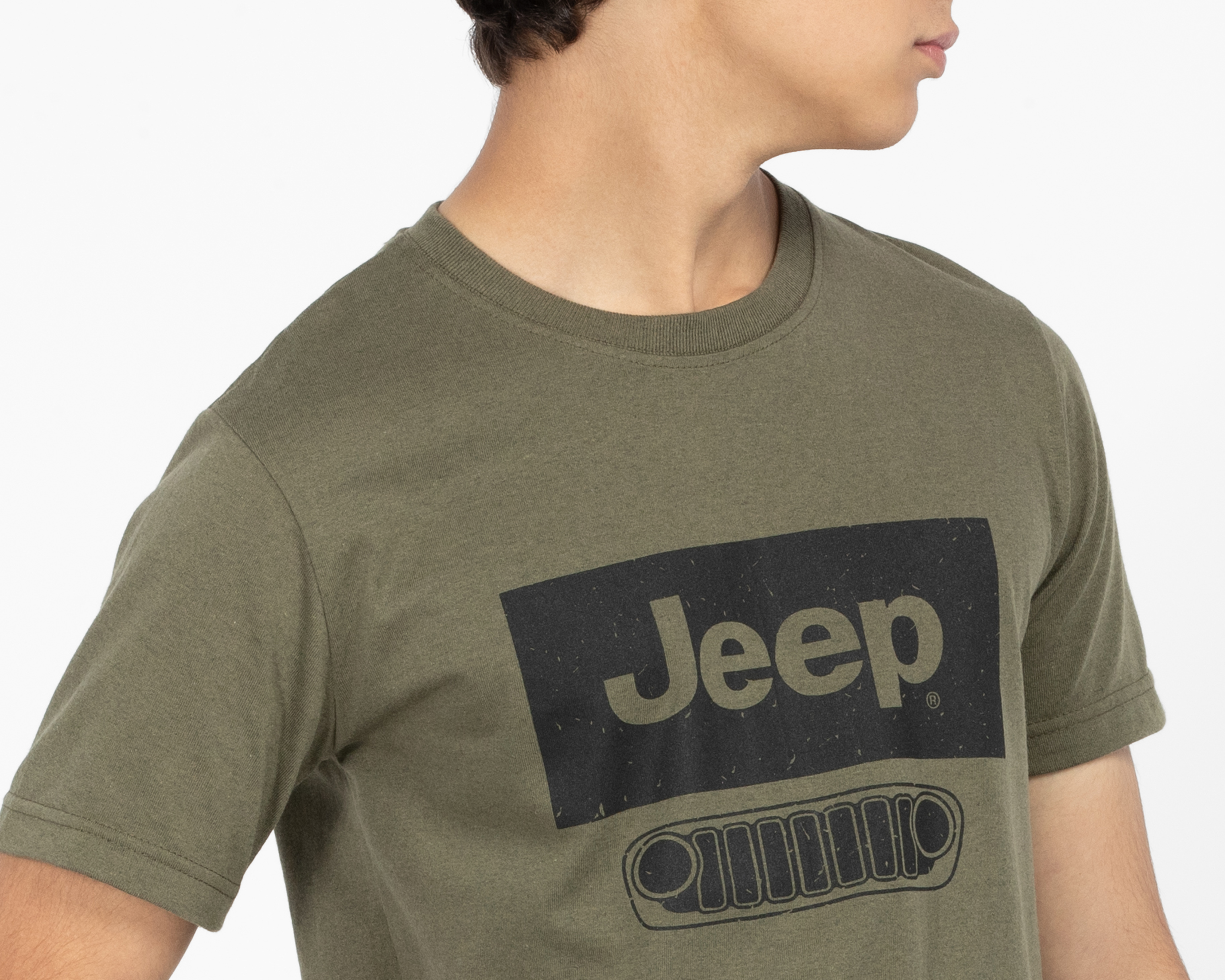 Foto 4 | Foto 4 | Playera de Cuello Redondo Verde Olivo Jeep Juvenil