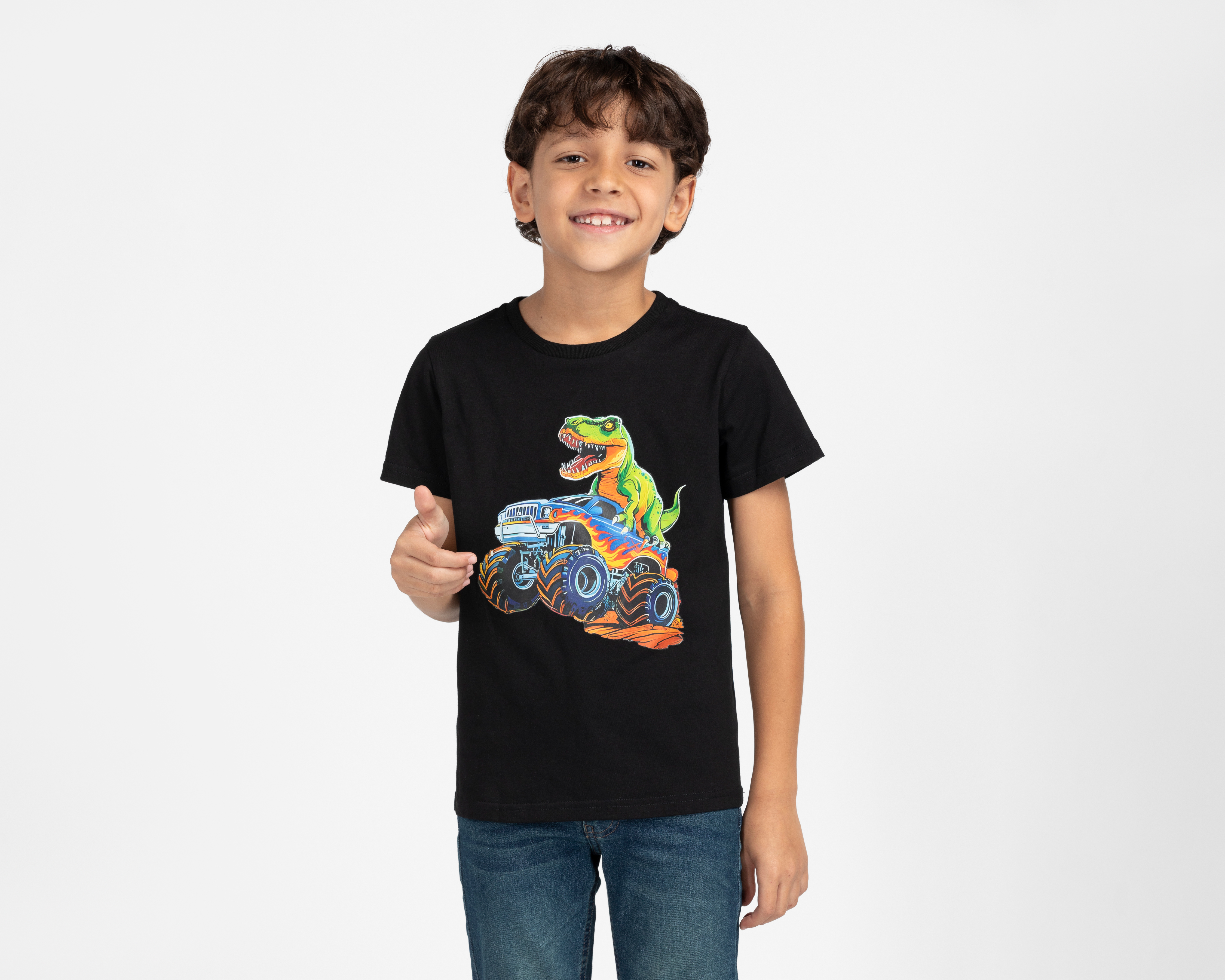 Foto 1 | Foto 1 | Playera de Cuello Redondo Negra Refill para Niño con Juguete