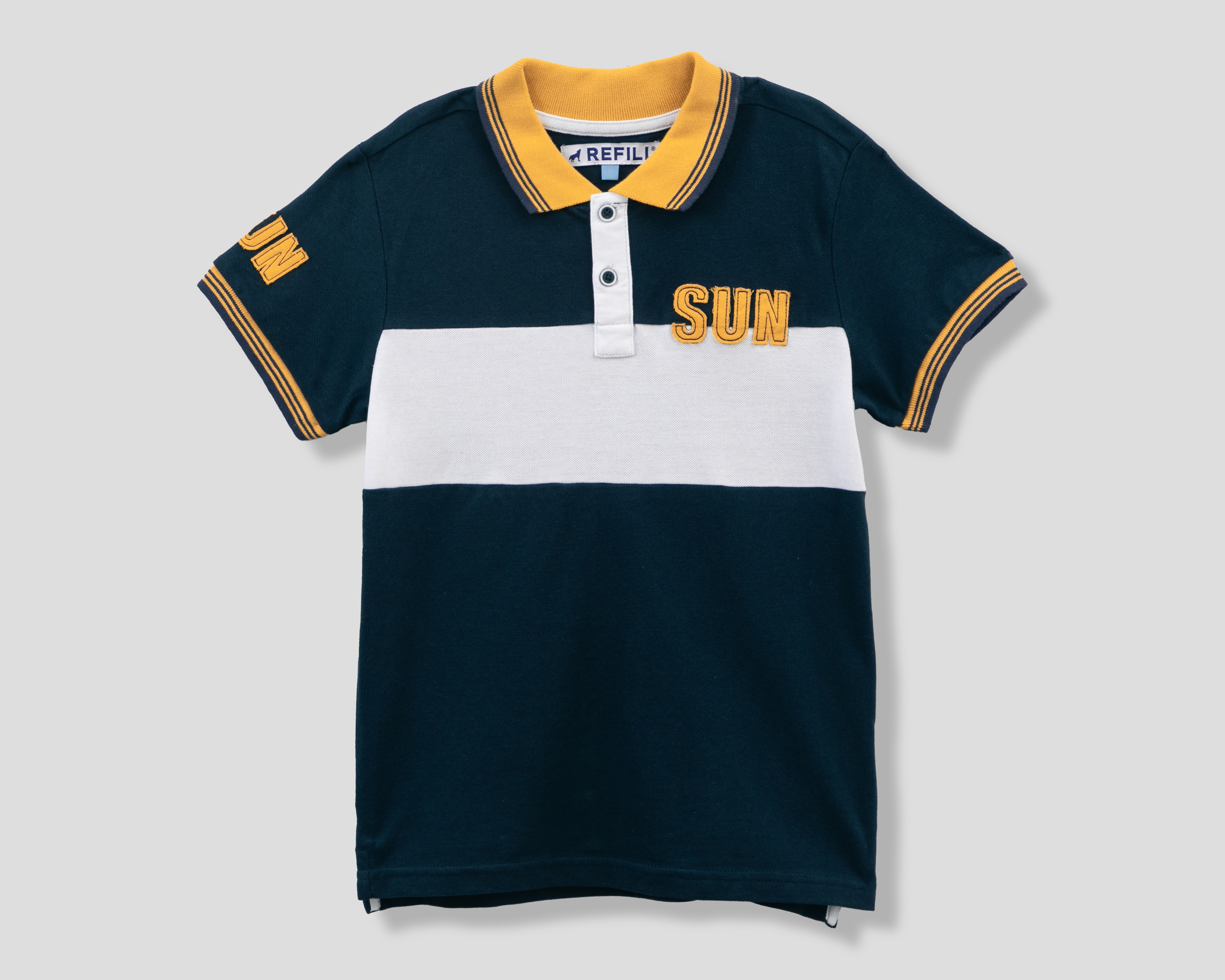 Playera de Cuello Polo Azul Refill Juvenil