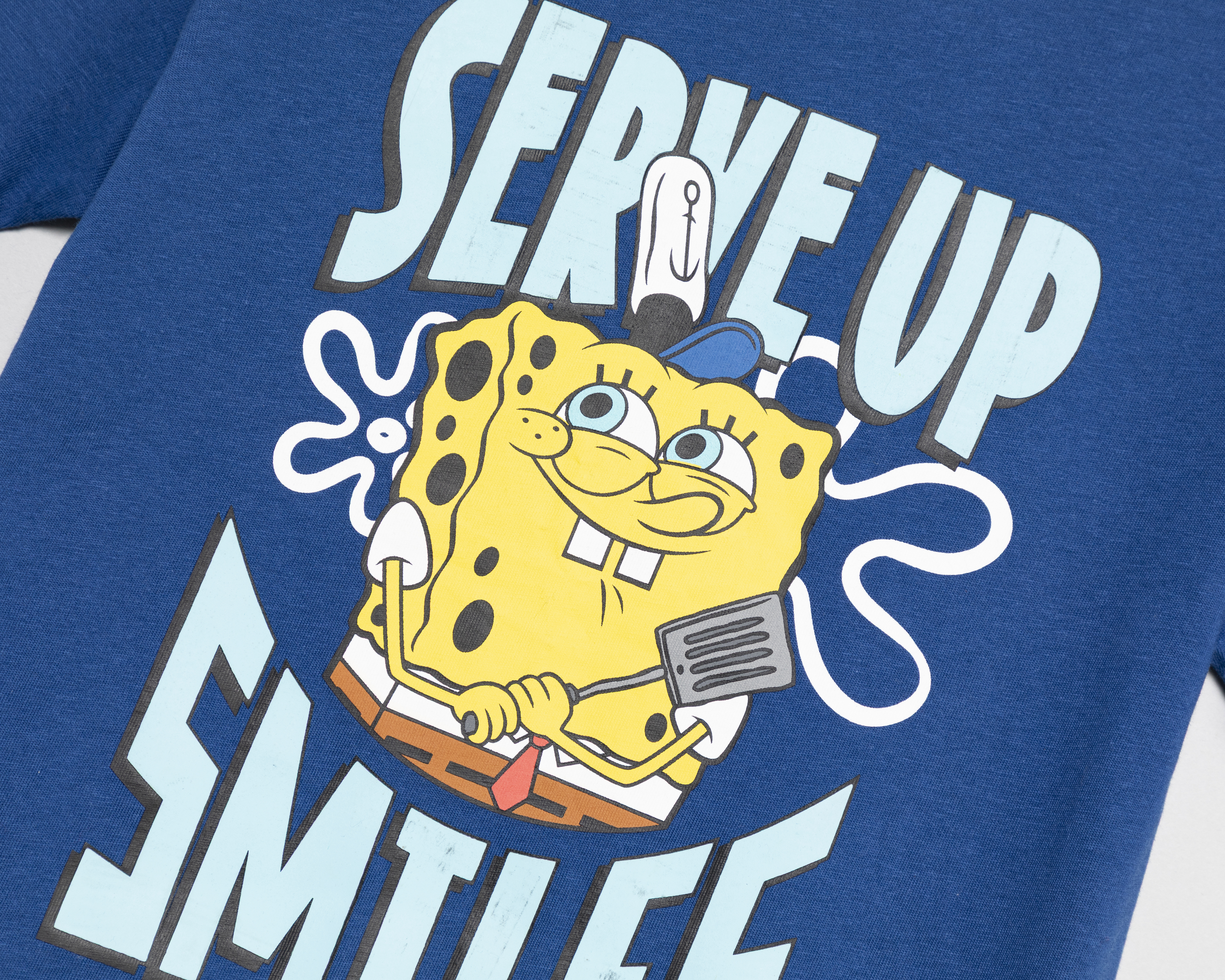 Foto 3 | Foto 3 | Playera de Cuello Redondo Azul Bob Esponja para Niño