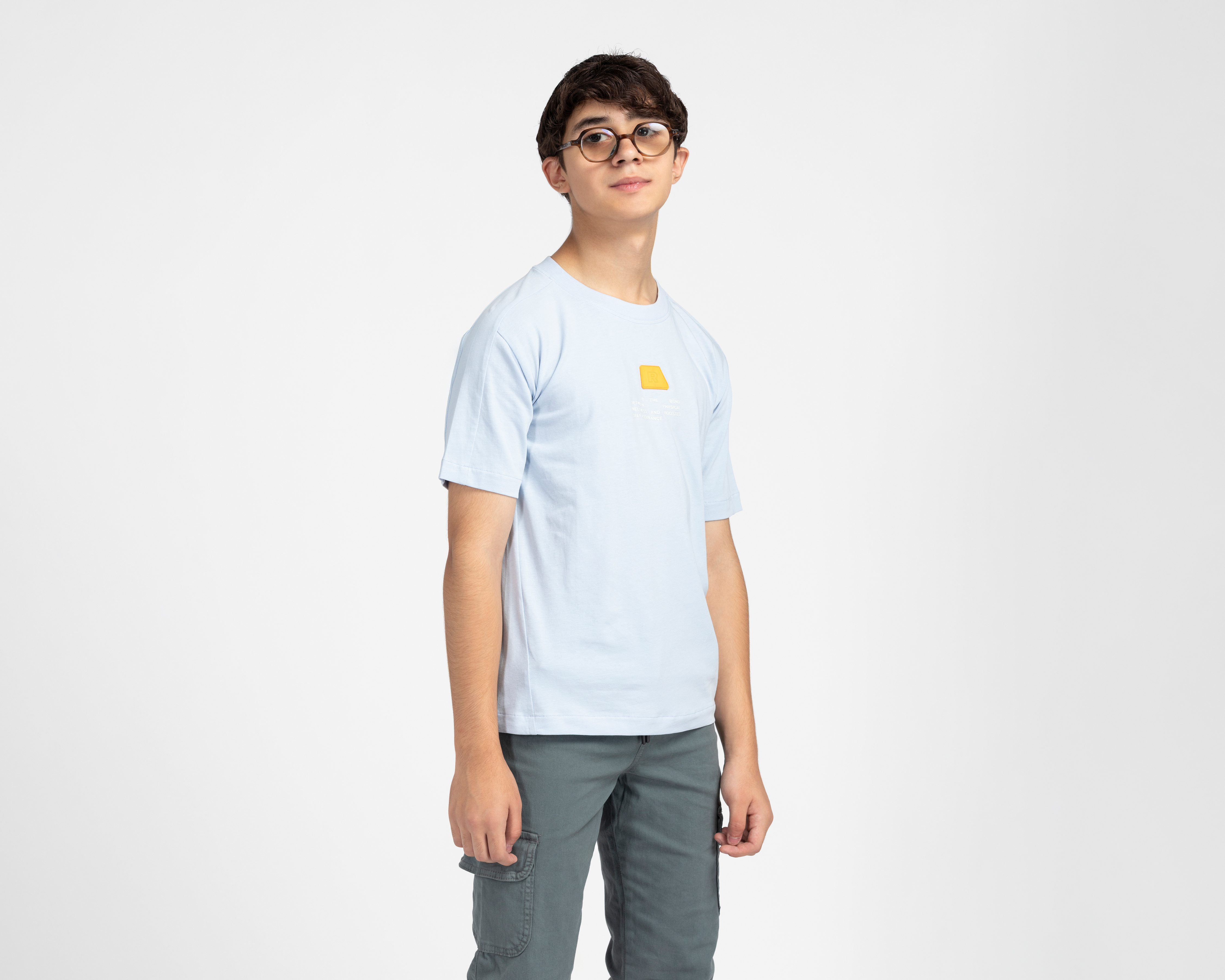 Playera de Cuello Redondo Azul Refill Juvenil