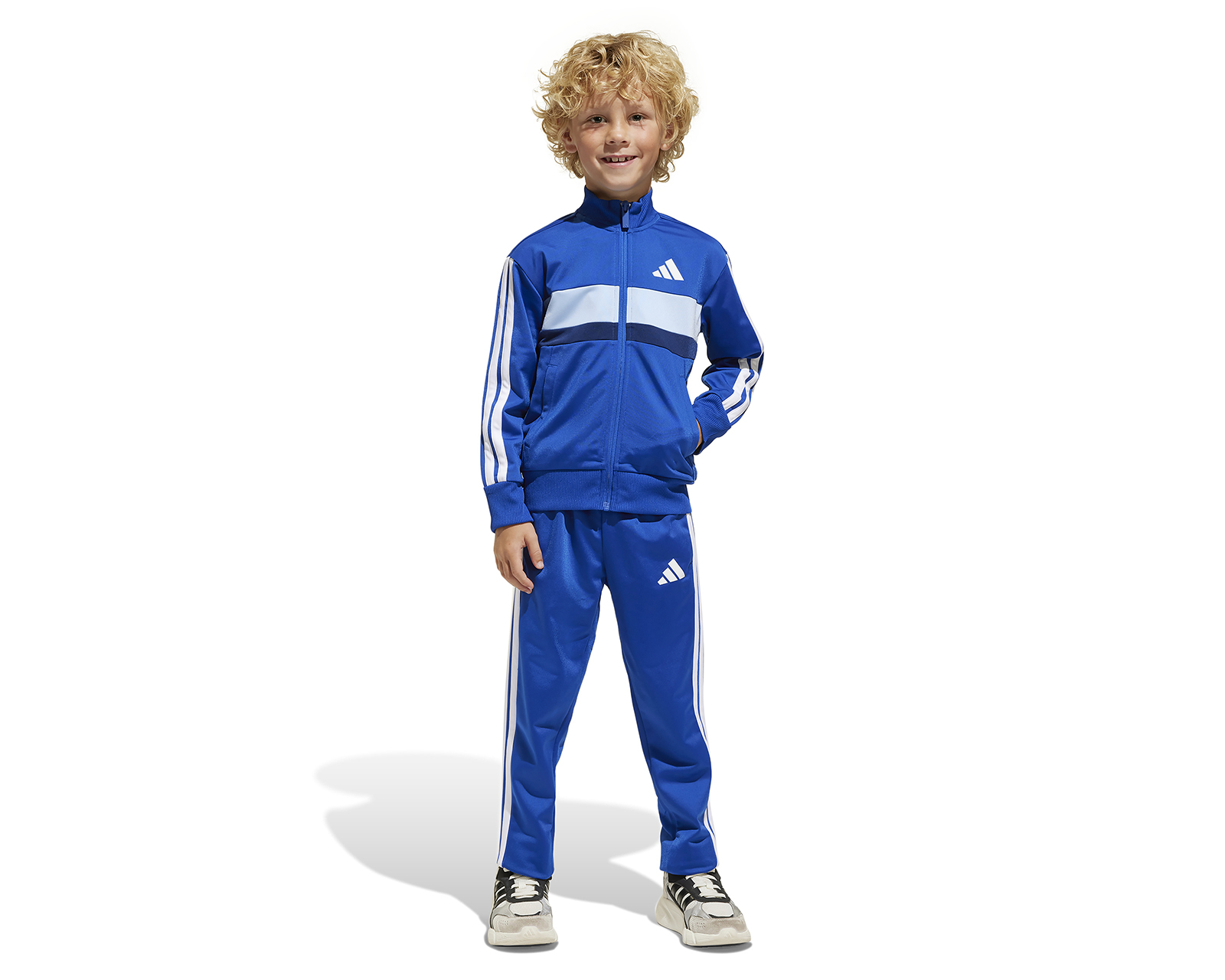 Pants y Chamarra Adidas Seasonal Essentials Tiberio Tricot 3 Bandas para Niño