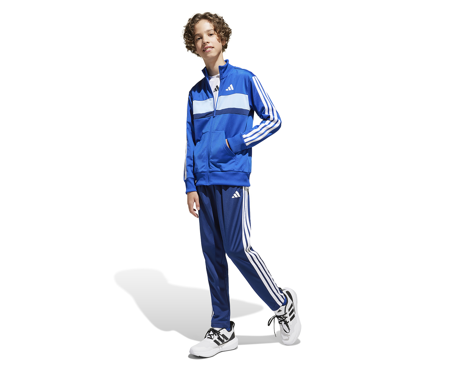Pants y Chamarra Adidas Seasonal Essentials Tiberio Tricot 3 Bandas Juvenil