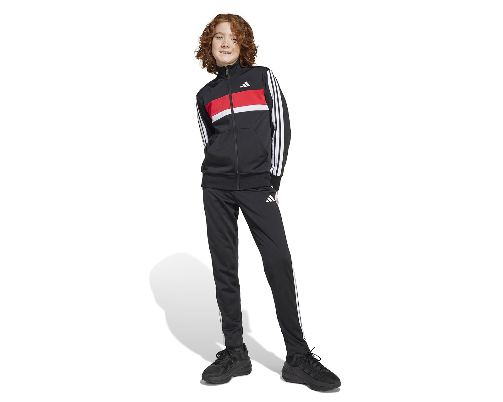 Pants y Chamarra Adidas Seasonal Essentials Tiberio Tricot 3 Bandas Juvenil