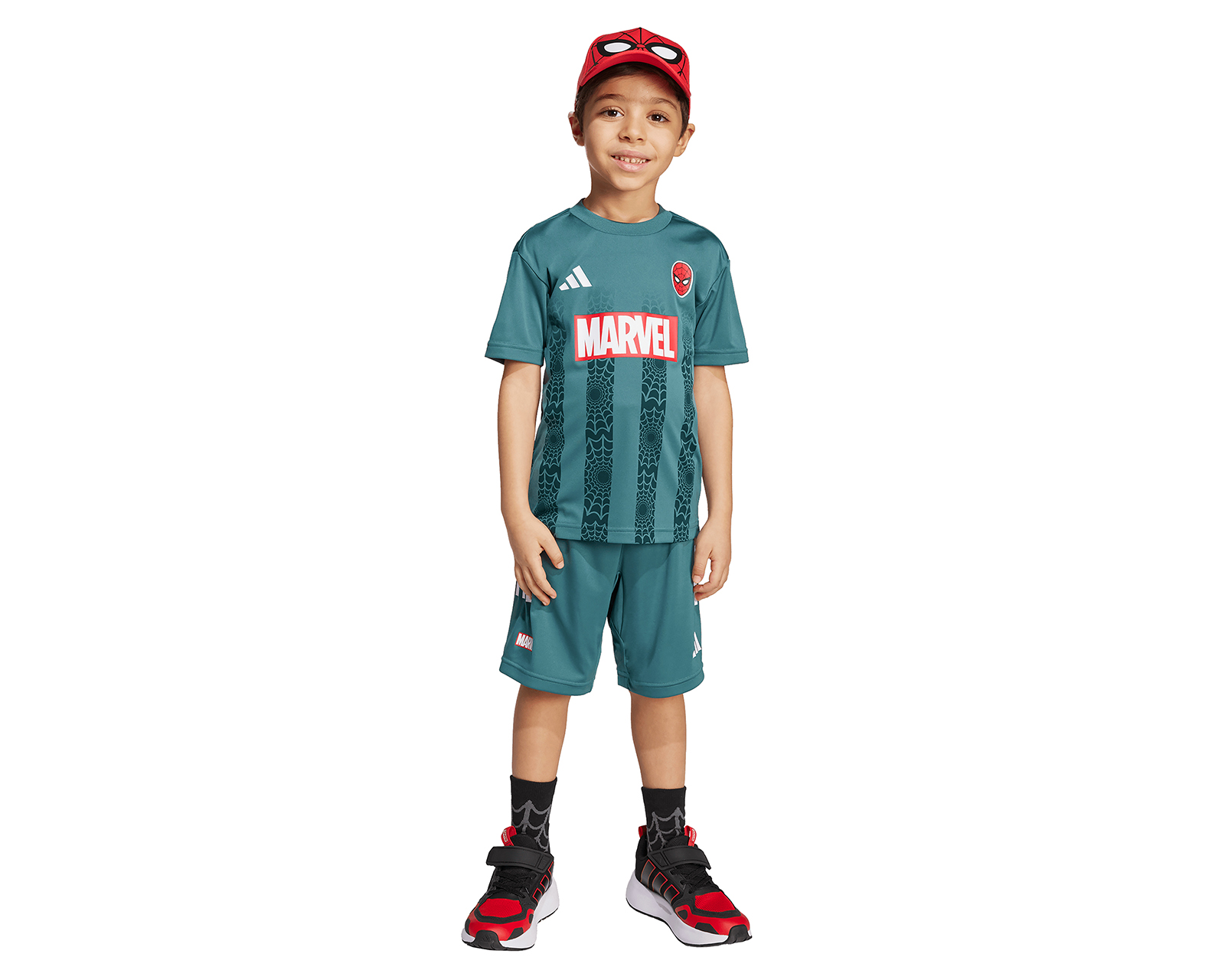 Foto 1 | Foto 1 | Playera y Short Adidas Marvel Hombre Araña Climacool para Niño