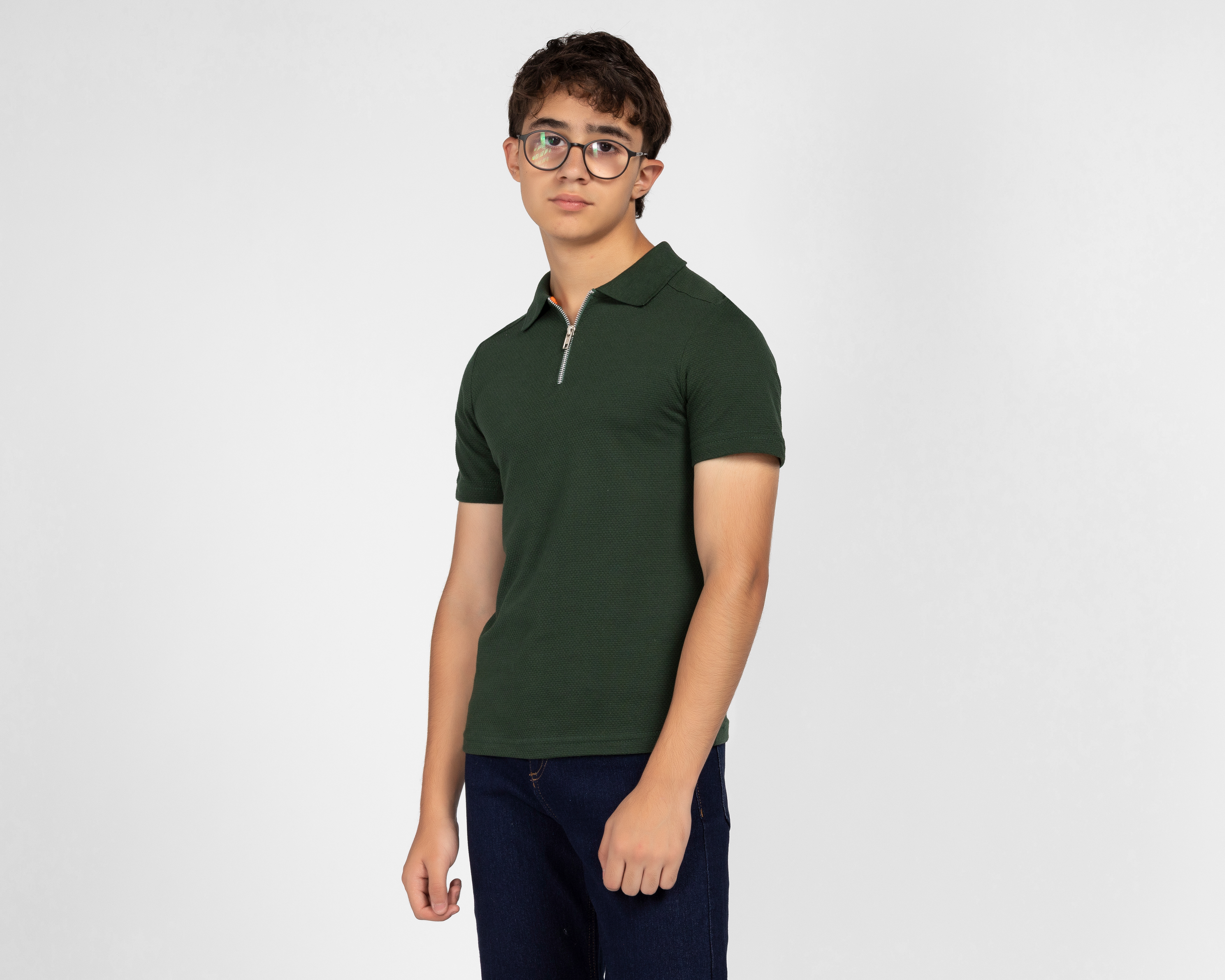 Foto 2 pulgar | Foto 1 | Playera Polo Refill con Cremallera Verde para Niño