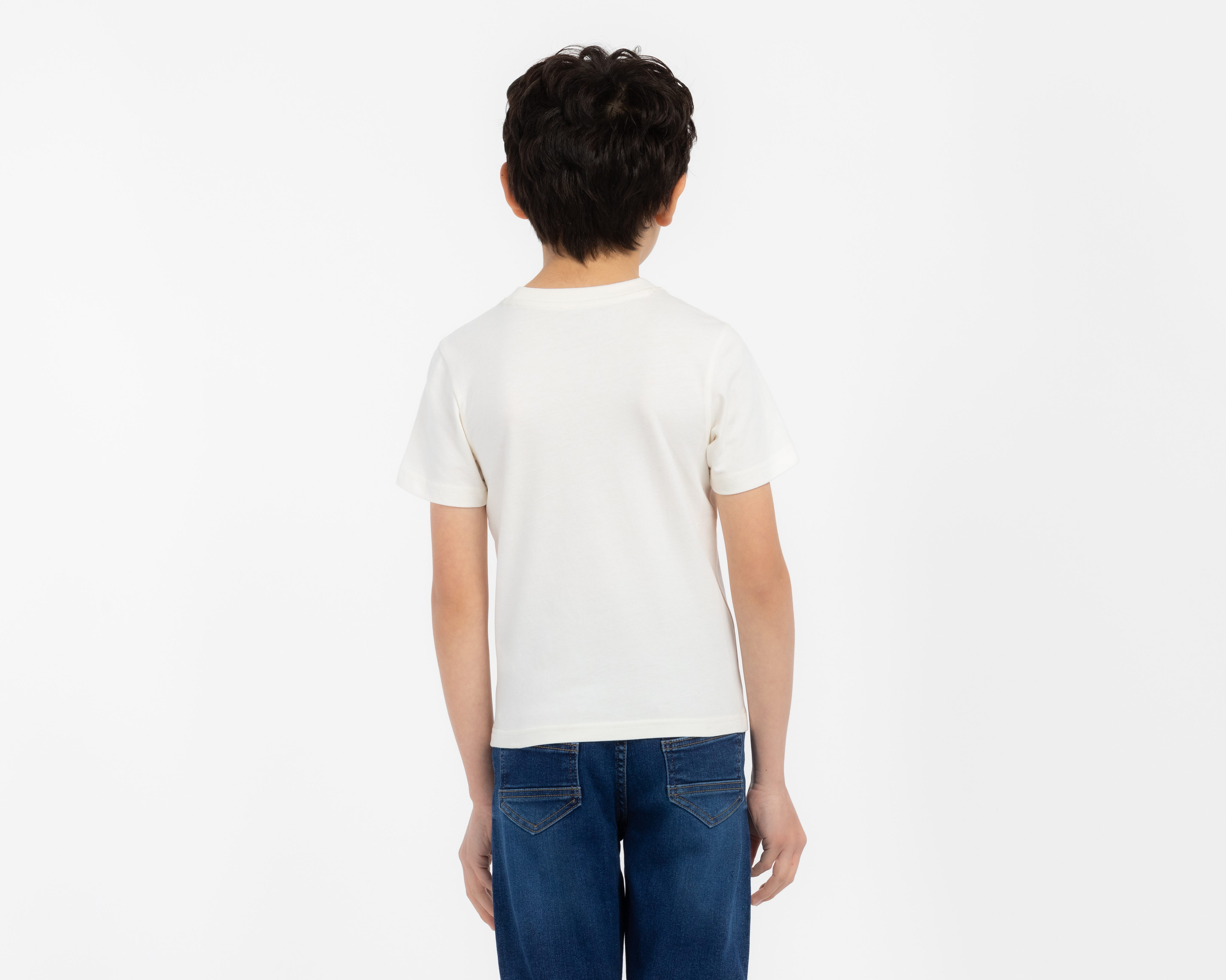 Foto 4 pulgar | Foto 3 | Playera de Cuello Redondo Blanca Refill para Niño