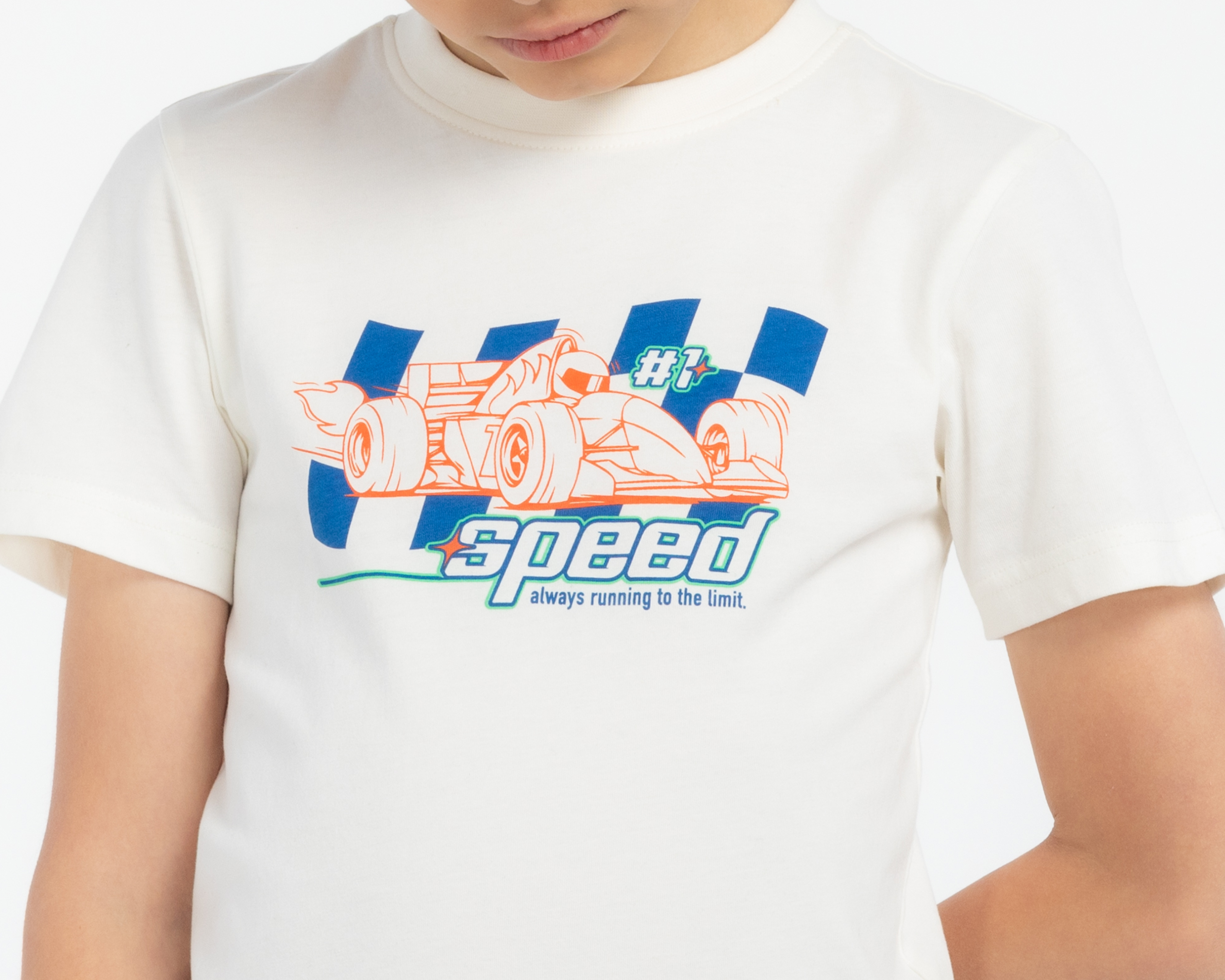 Foto 5 pulgar | Foto 4 | Playera de Cuello Redondo Blanca Refill para Niño