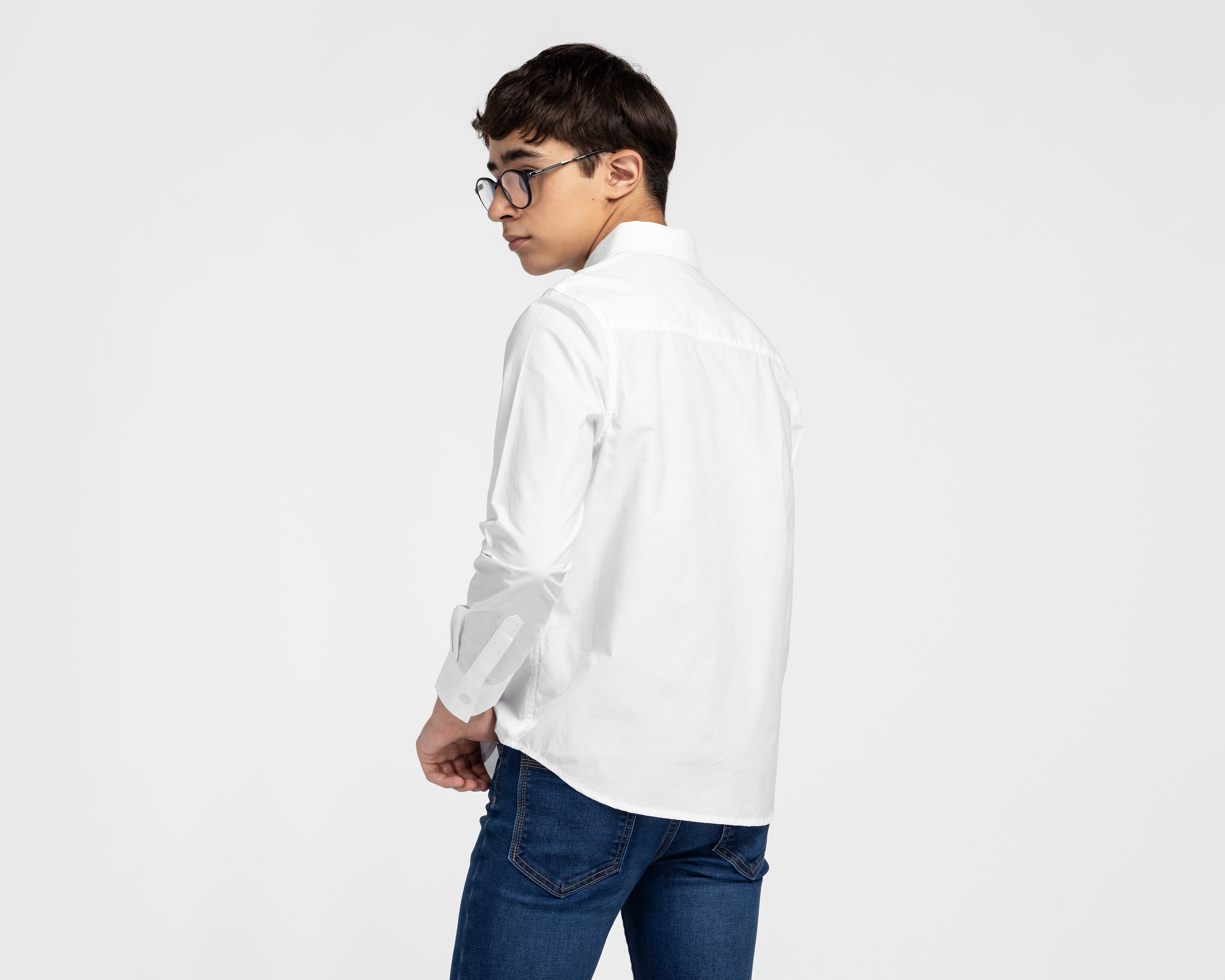 Foto 4 pulgar | Foto 3 | Camisa Cuello Americano Blanca Refill para Niño