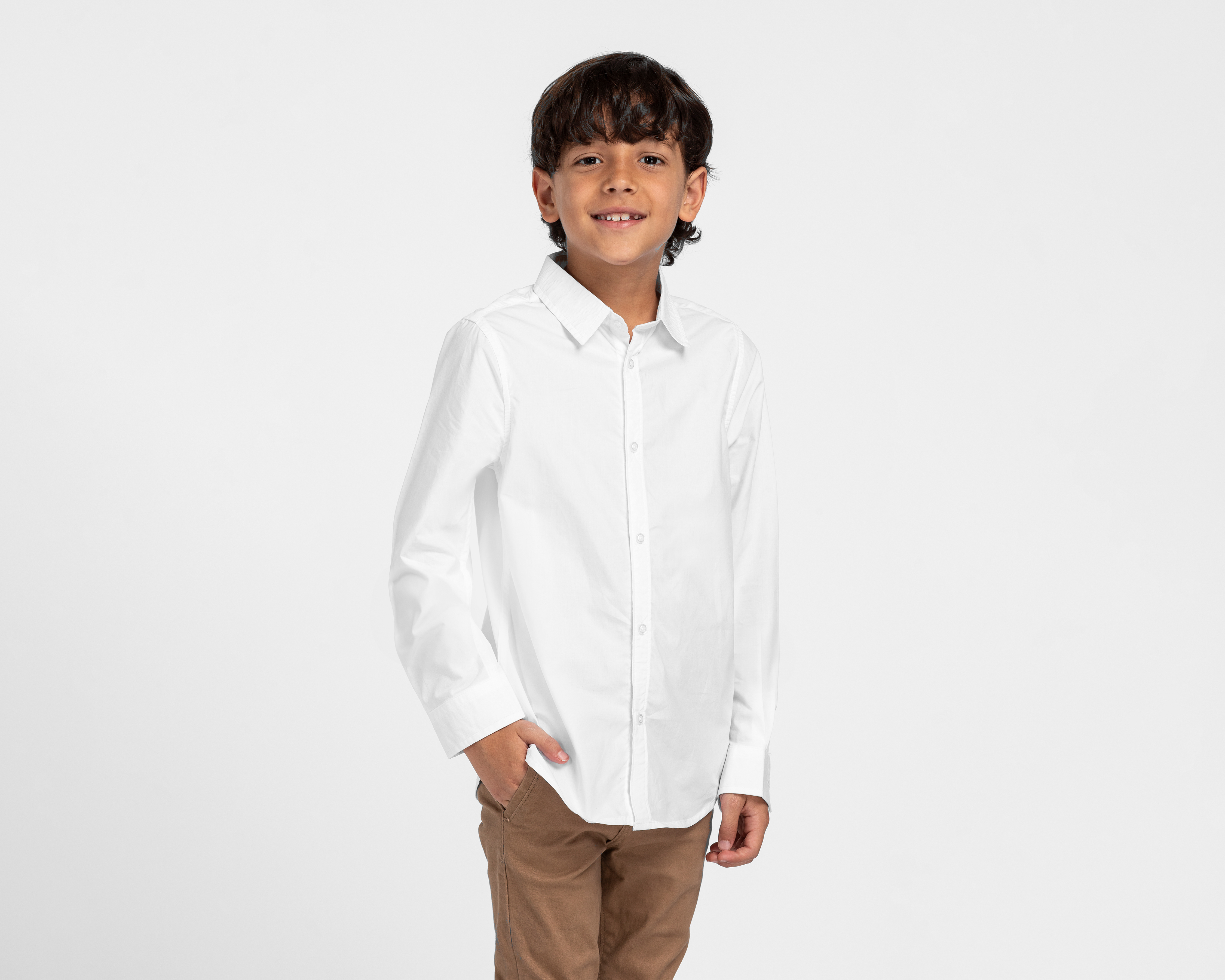 Foto 1 | Foto 1 | Camisa de Cuello Americano Blanca Refill para Niño