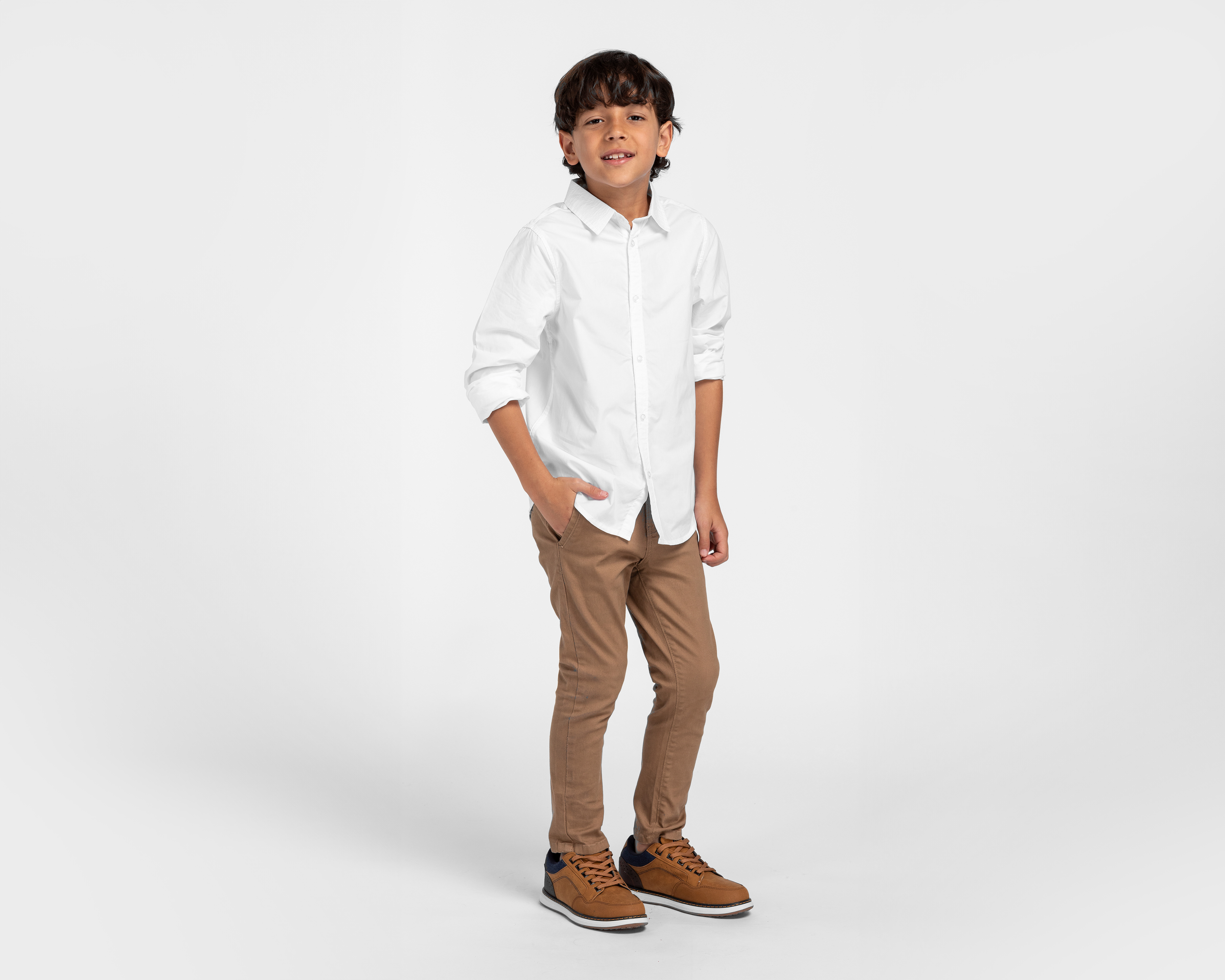 Foto 3 pulgar | Foto 2 | Camisa de Cuello Americano Blanca Refill para Niño