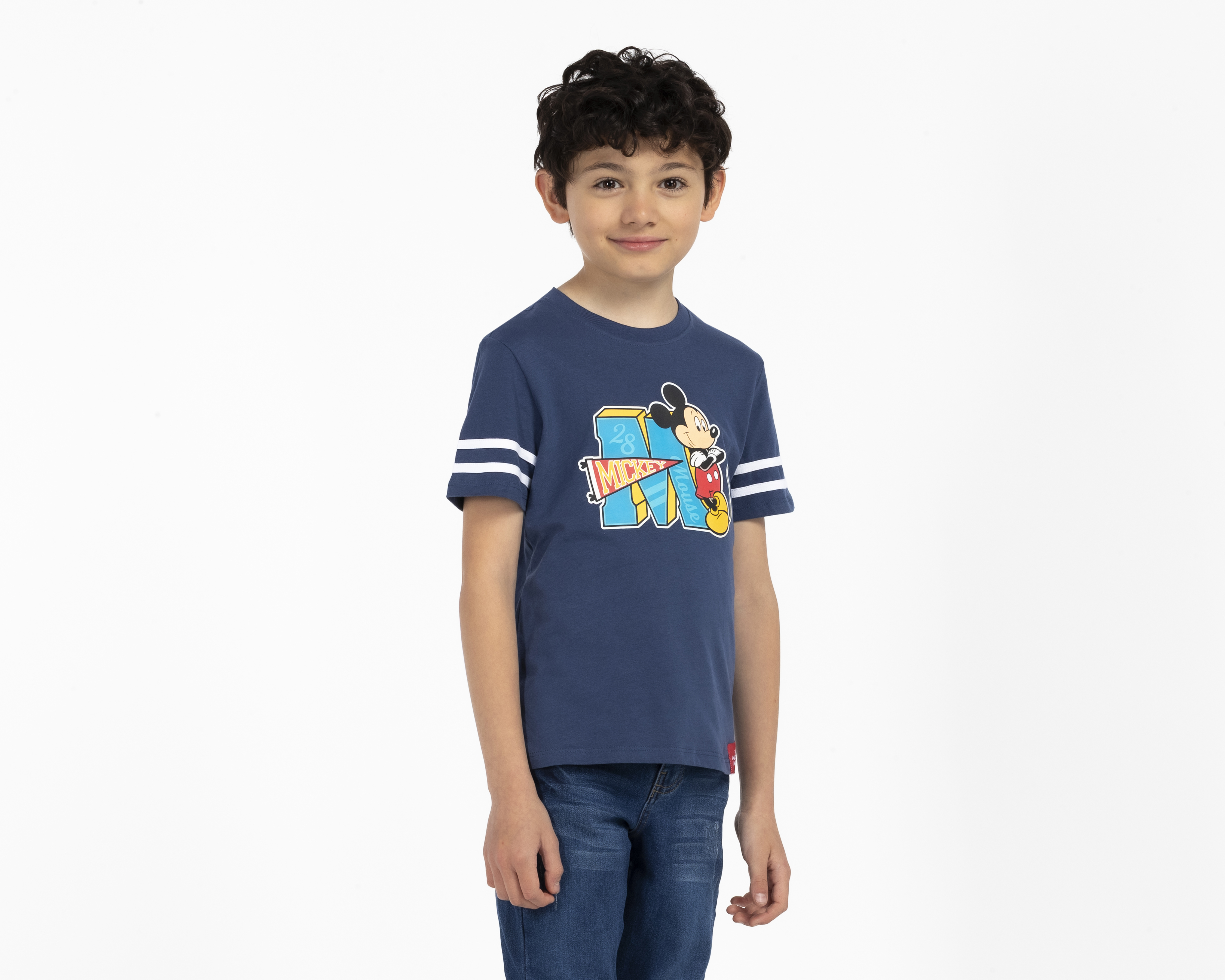 Playera de Cuello Redondo Azul Disney Mickey Mouse para Niño