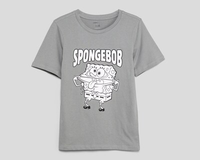 Foto 1 | Foto 1 | Playera de Cuello Redondo Gris Bob Esponja Juvenil