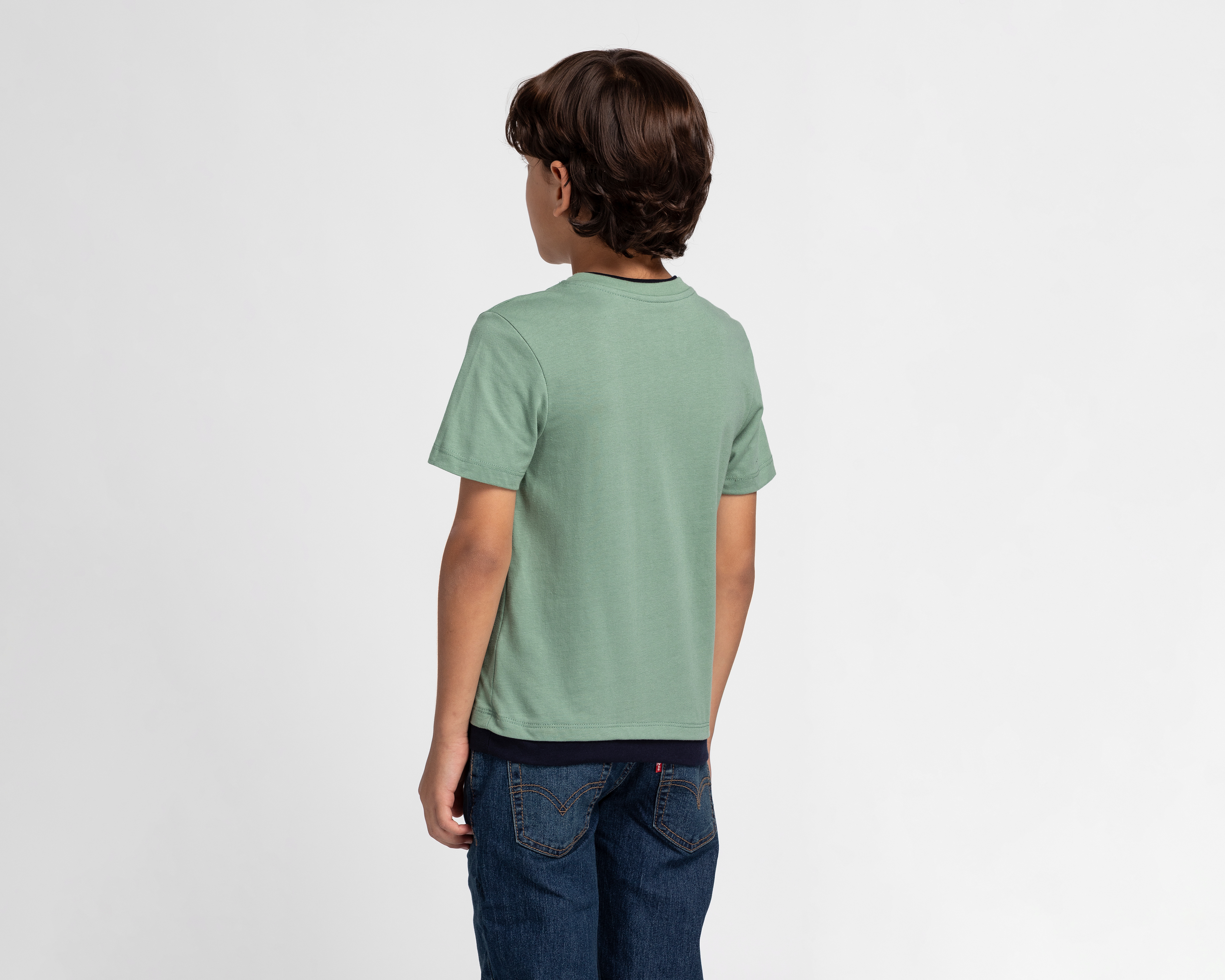 Foto 4 pulgar | Foto 3 | Playera Cuello Redondo Verde Refill para Niño
