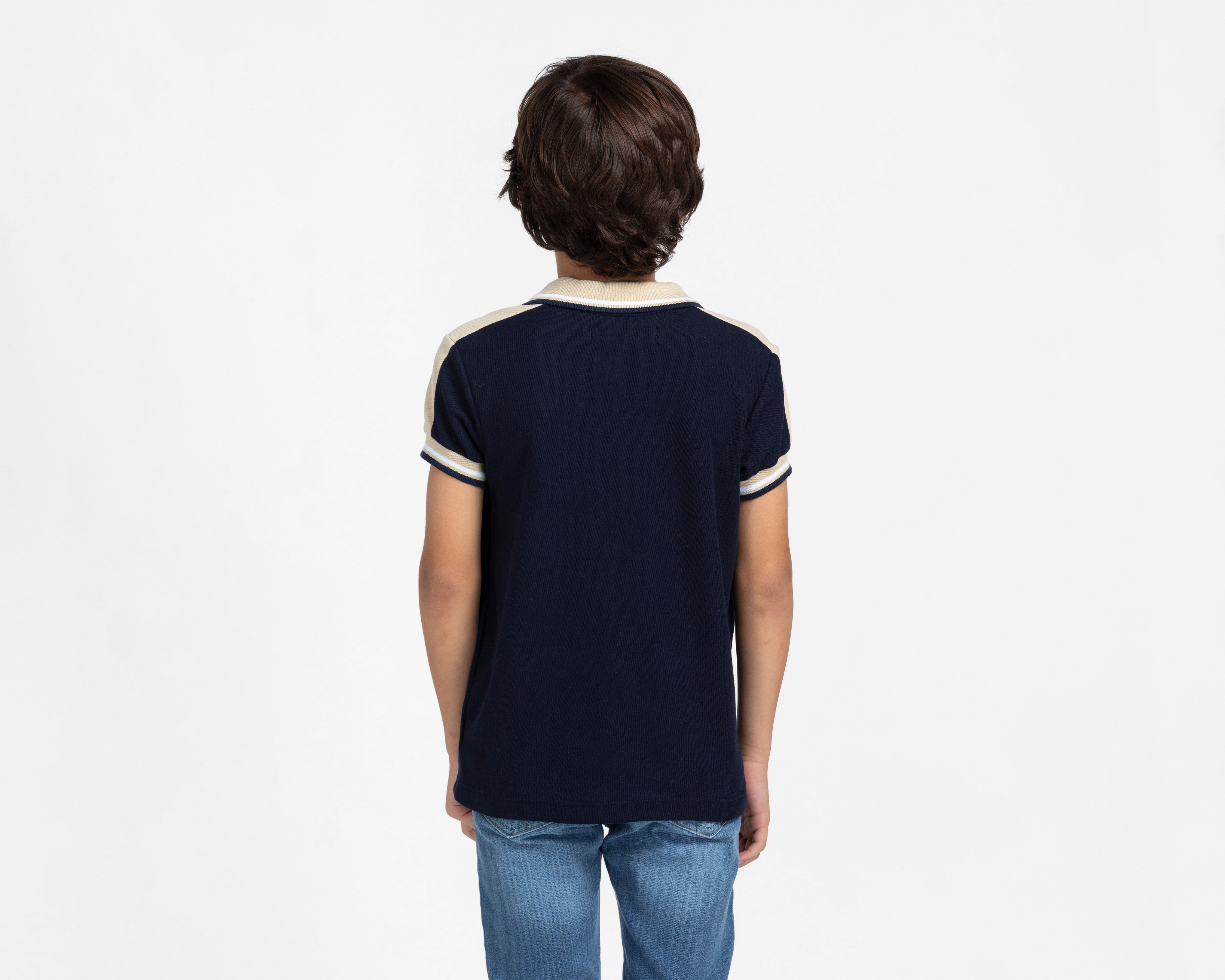 Foto 4 pulgar | Foto 3 | Playera Polo Refill Manga Corta Azul Marino para Niño