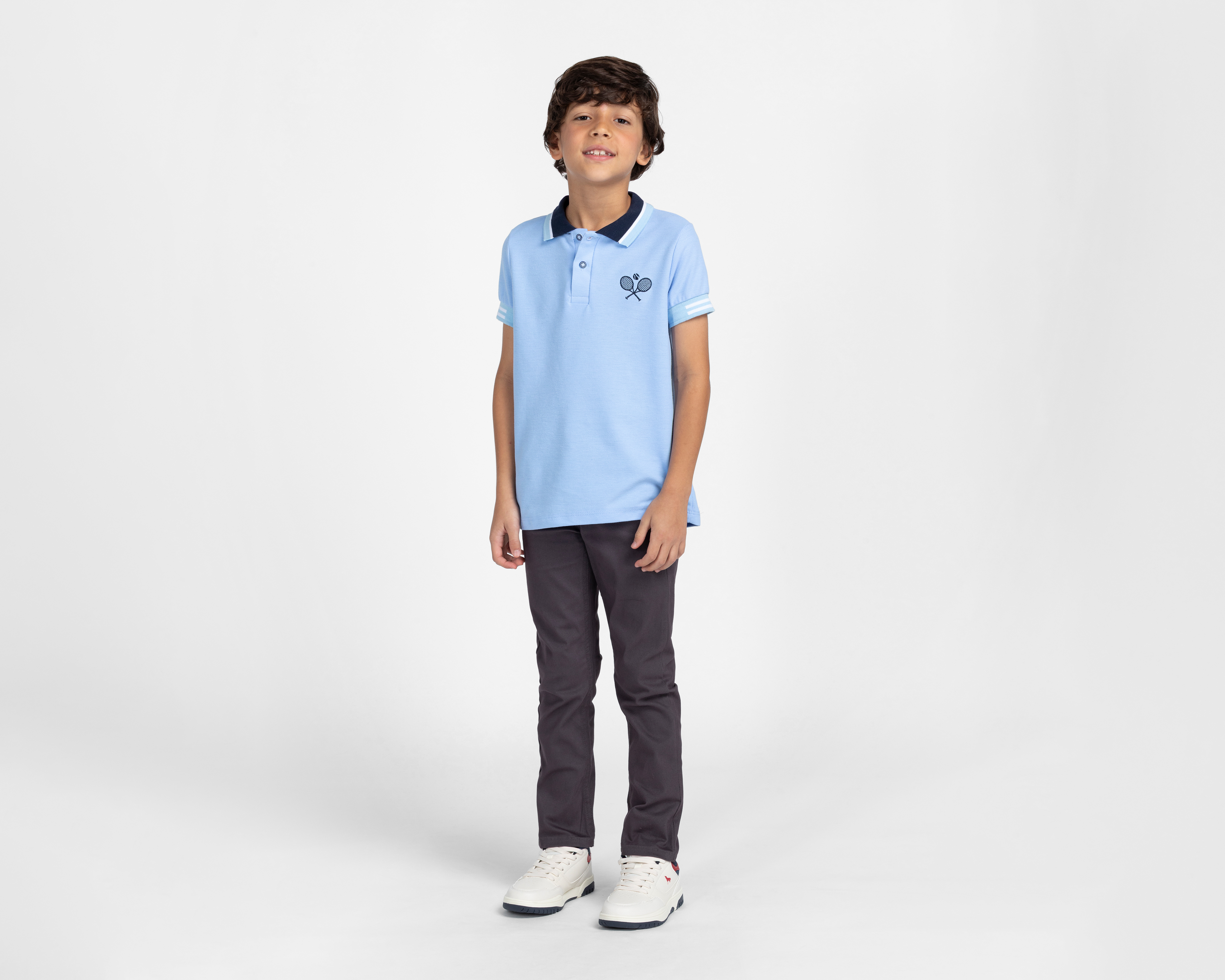 Foto 3 pulgar | Foto 2 | Playera Polo Refill Azul para Niño