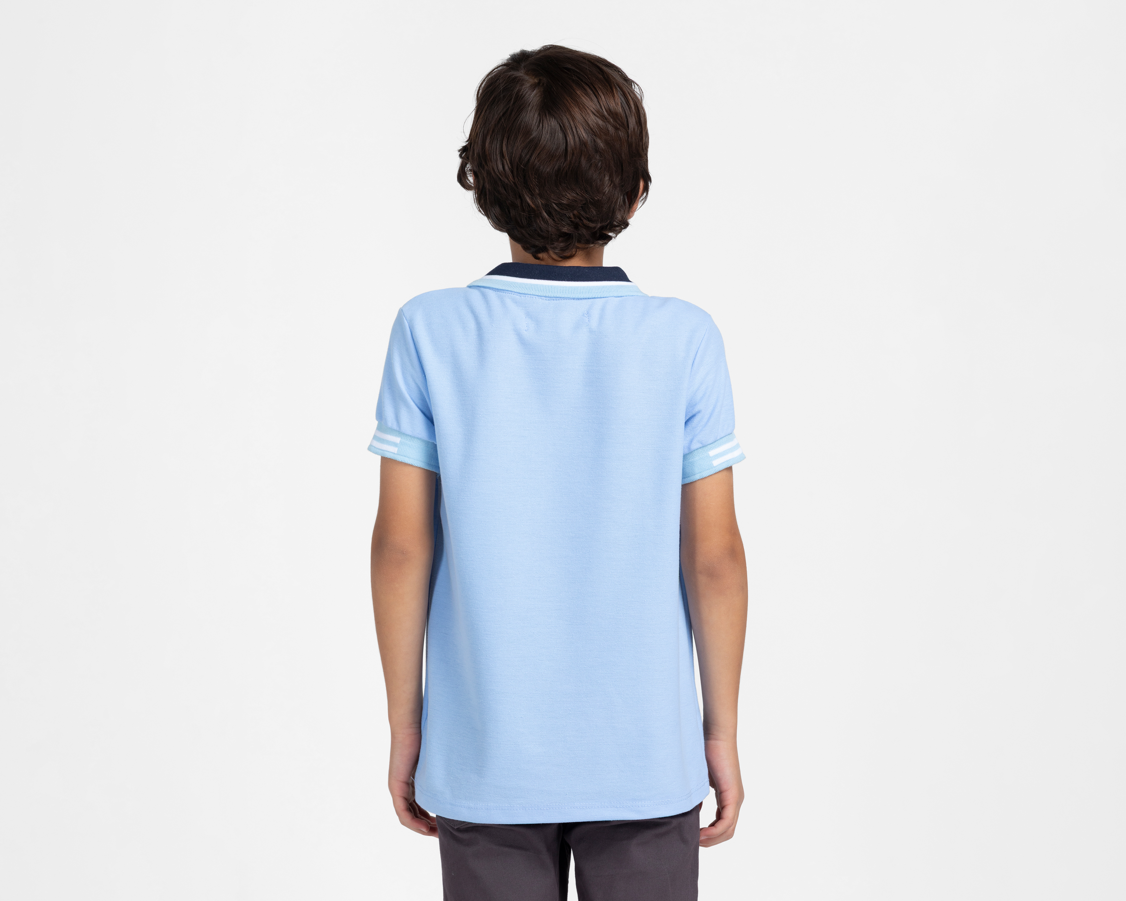 Foto 4 pulgar | Foto 3 | Playera Polo Refill Azul para Niño