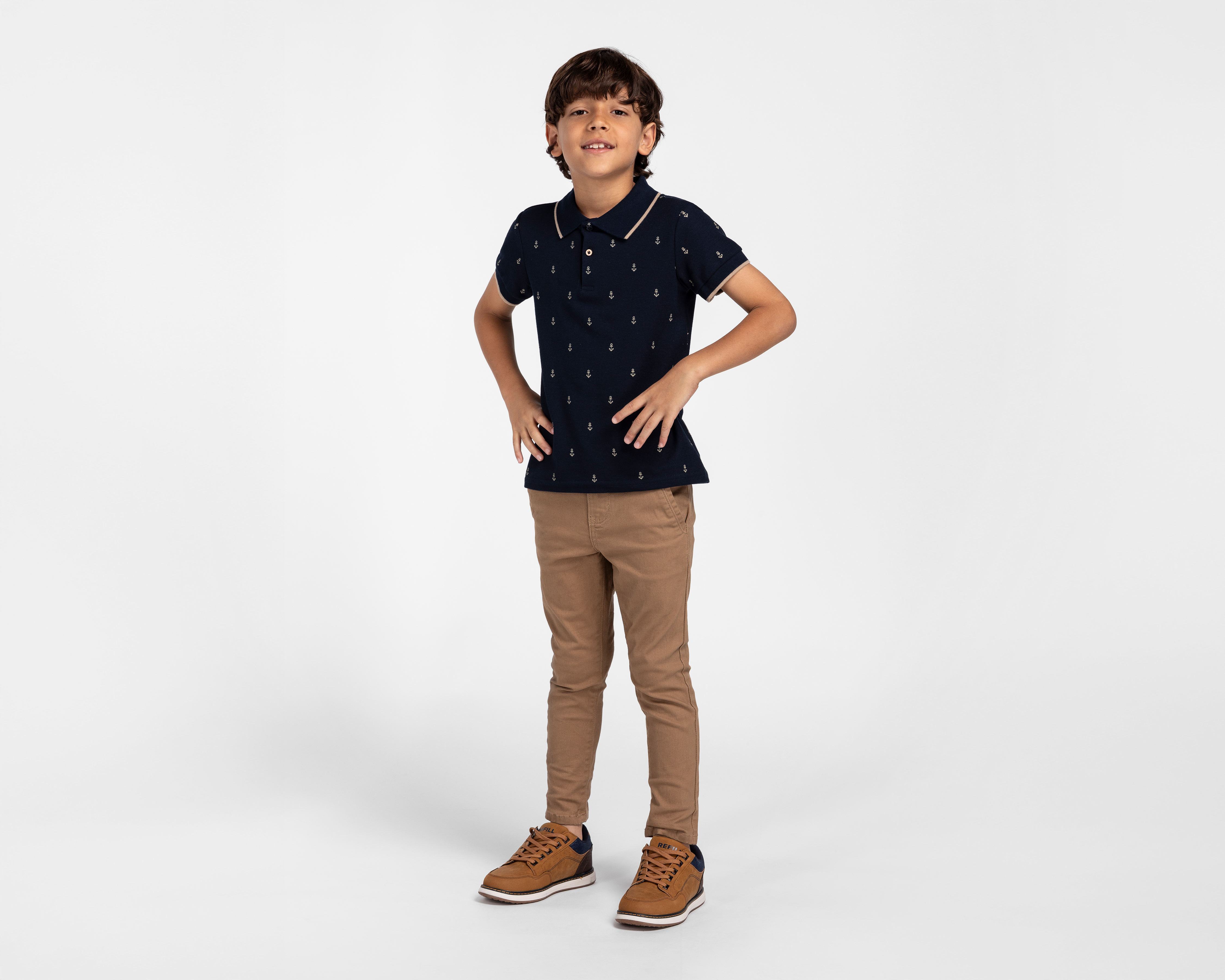 Foto 3 pulgar | Foto 2 | Playera Polo Refill Azul Marino para Niño