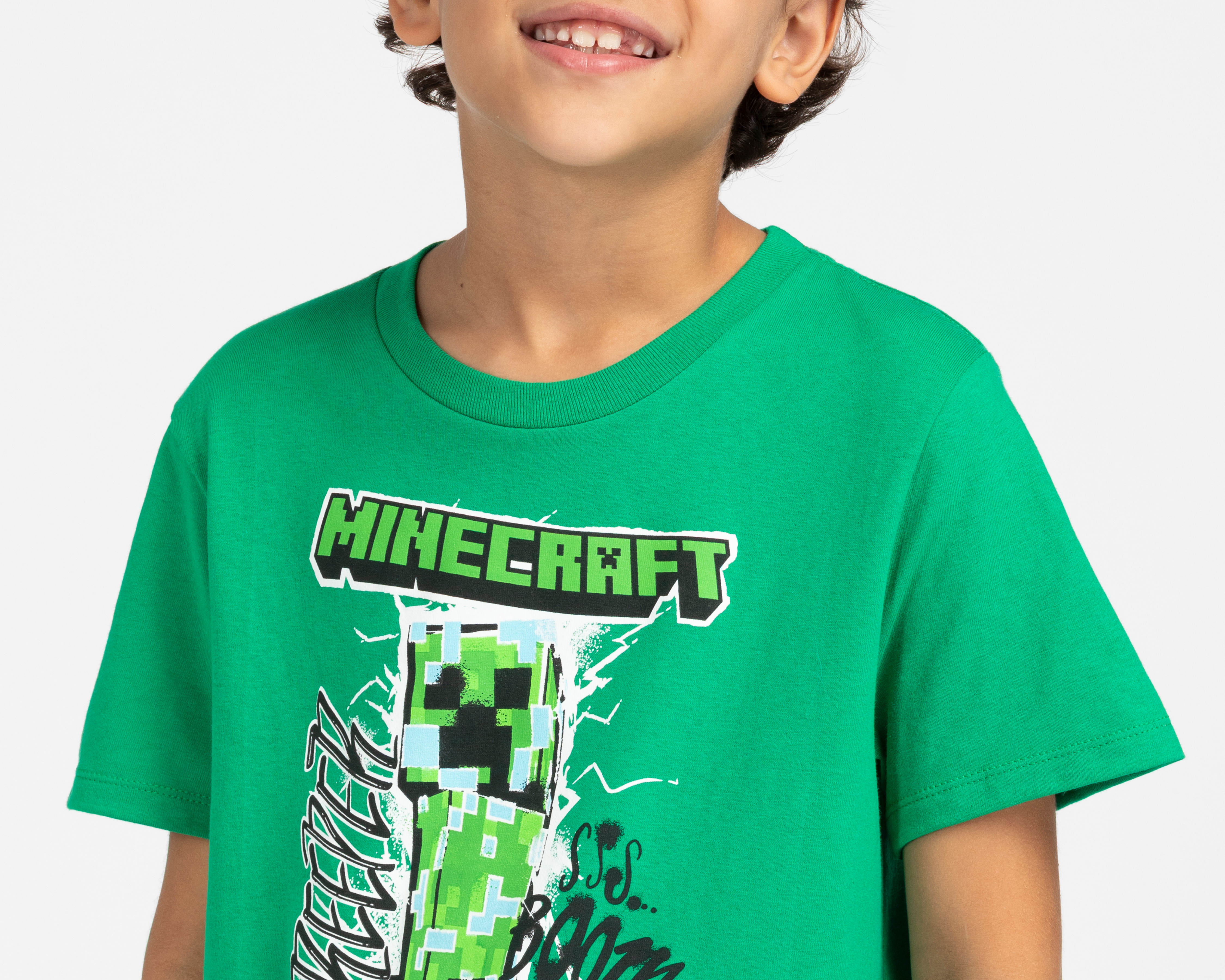 Foto 4 | Foto 4 | Playera de Cuello Redondo Verde Minecraft para Niño