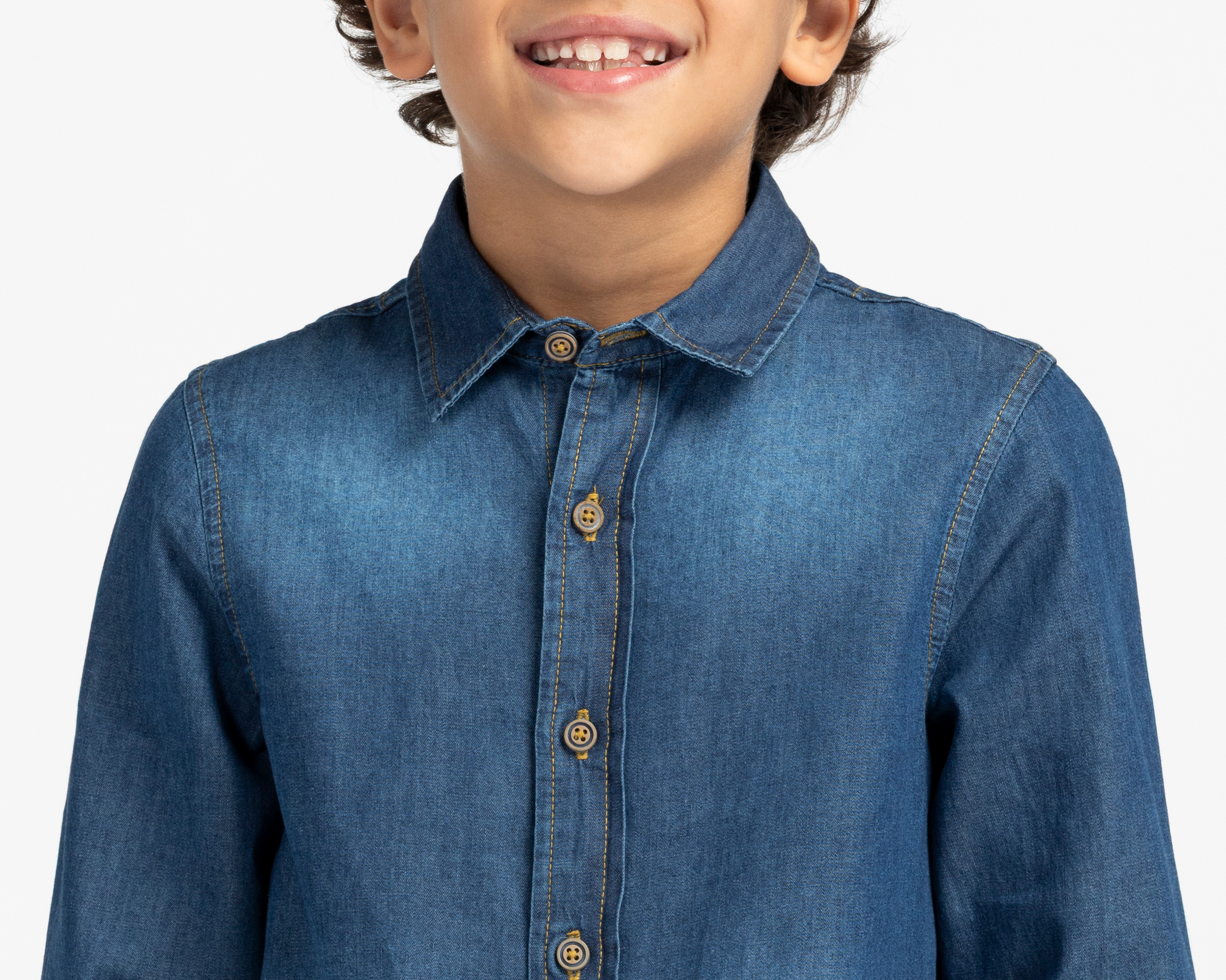 Foto 5 pulgar | Foto 4 | Camisa Cuello Americano Azul Refill para Niño