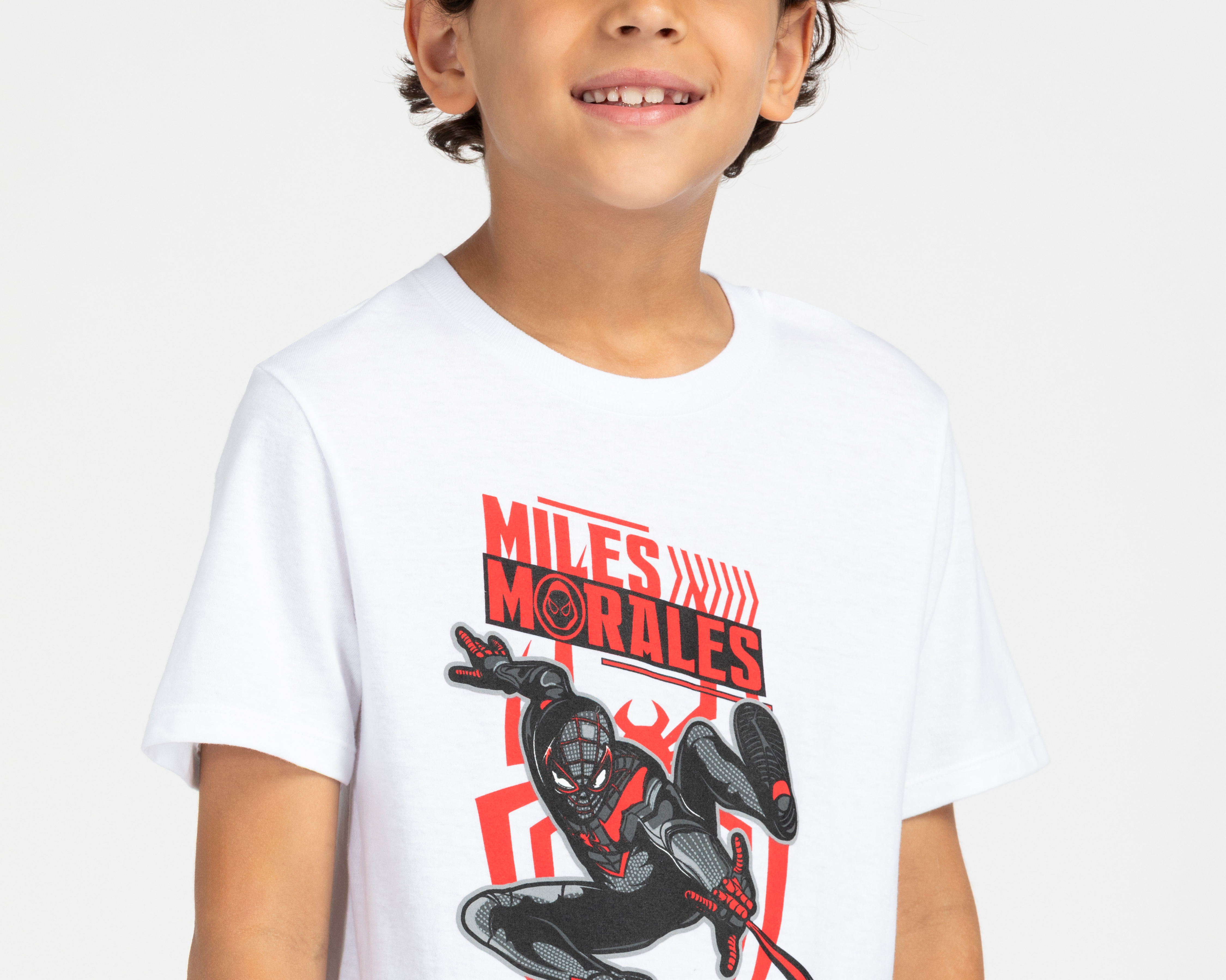 Foto 5 pulgar | Foto 4 | Playera de Cuello Redondo Blanca Marvel para Niño