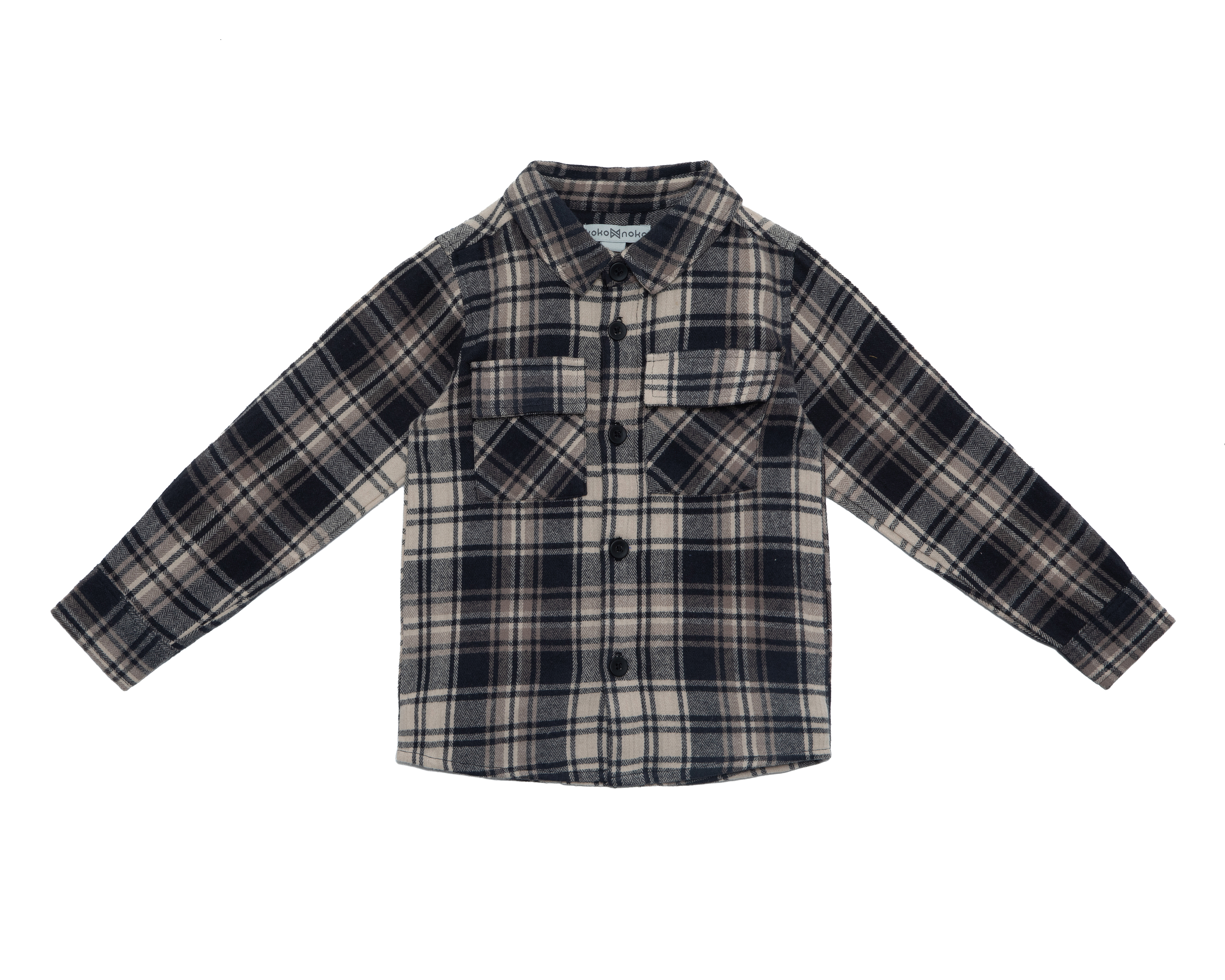 Camisa de Cuello Americano Negra Koko Noko para Niño