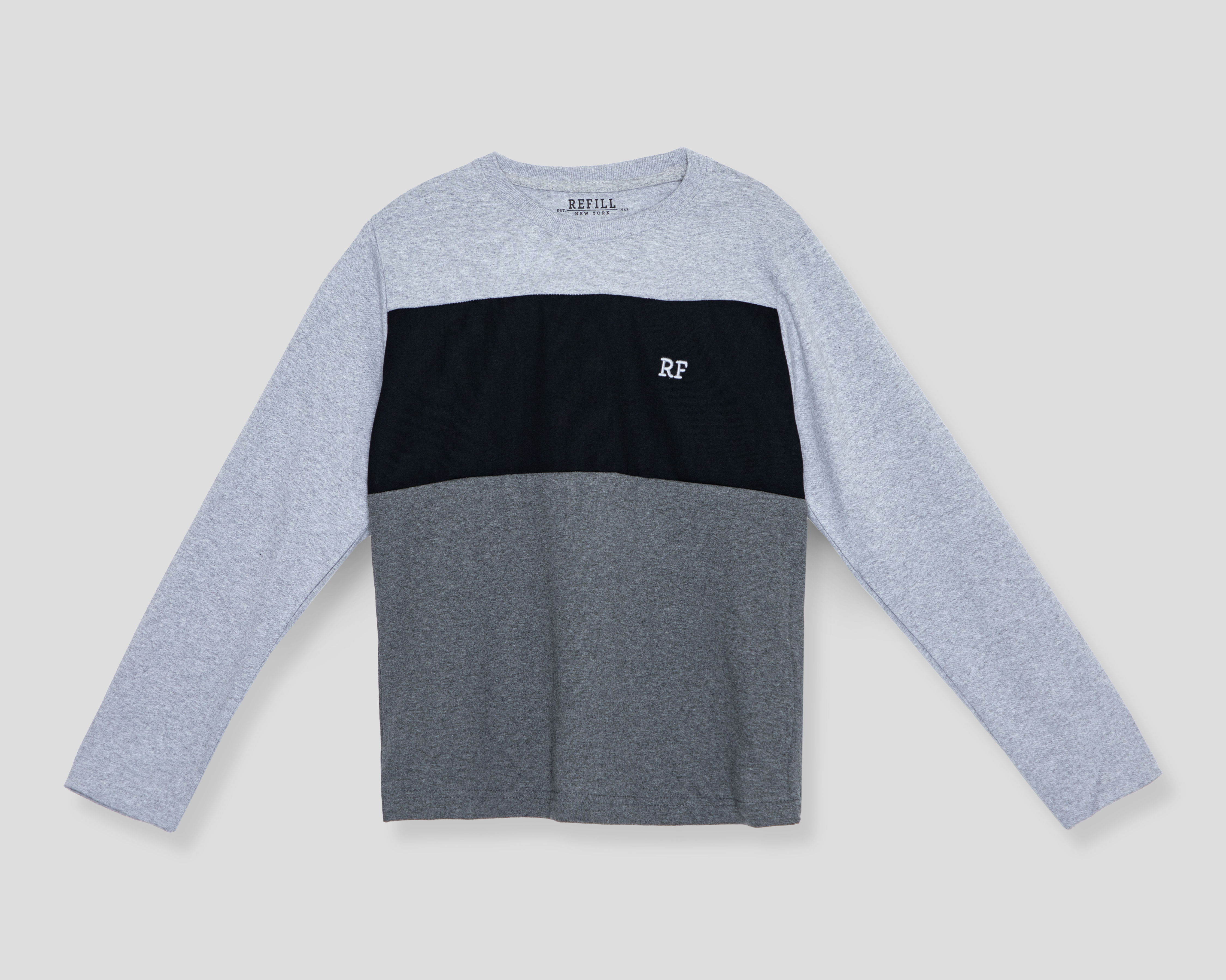 Playera Manga Larga Gris Refill para Niño