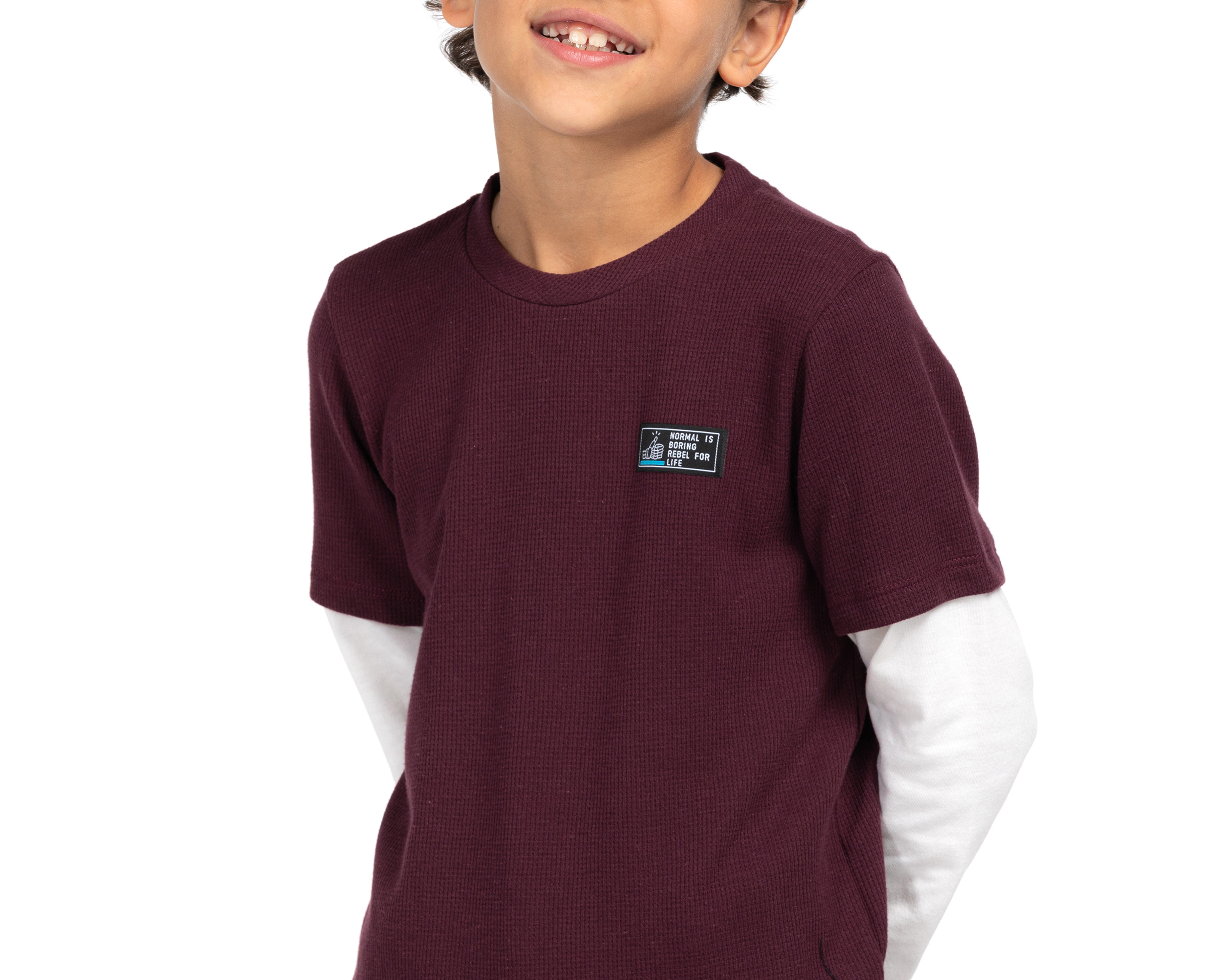 Foto 4 | Foto 4 | Playera de Cuello Redondo Vino Refill para Niño