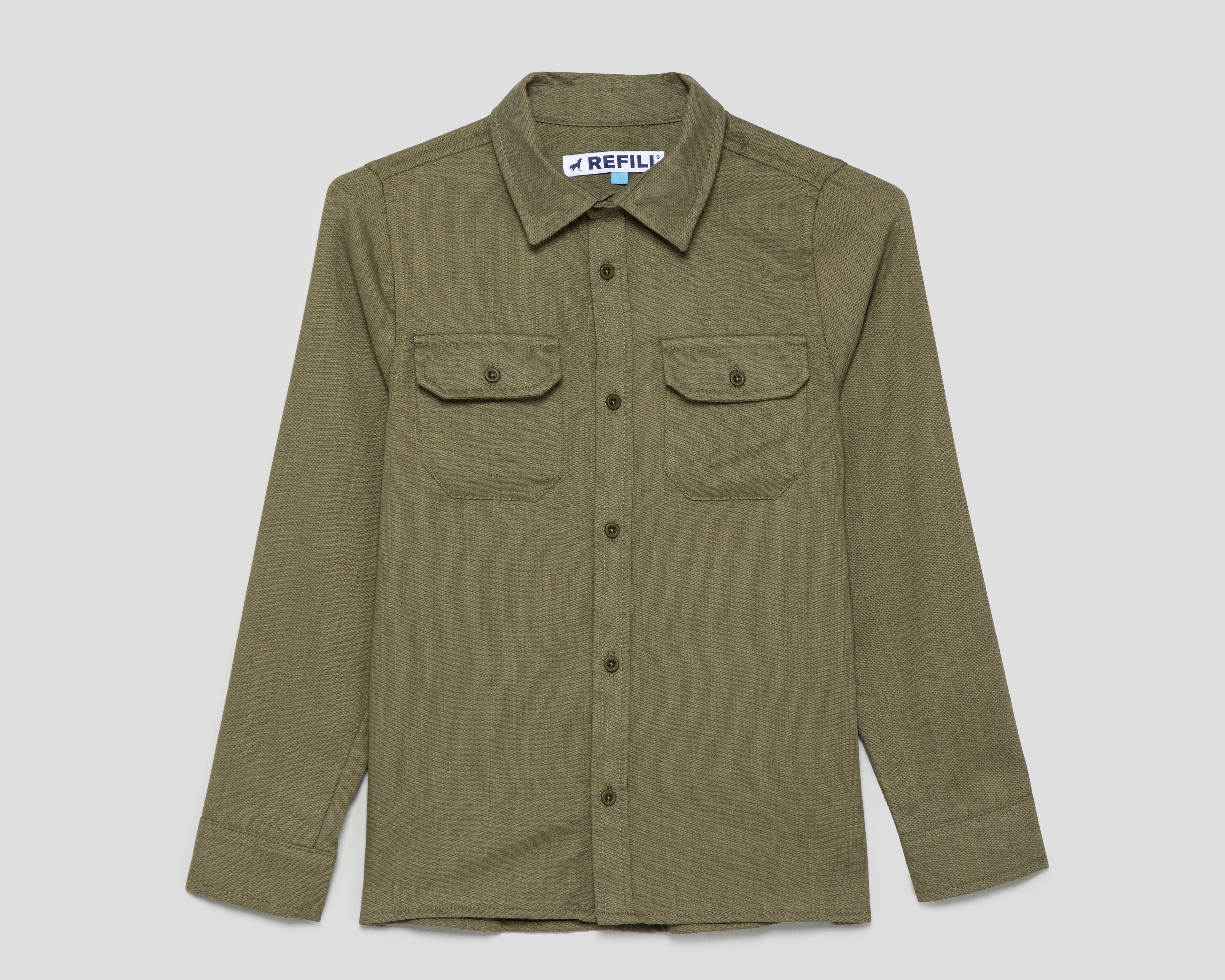 Camisa de Cuello Americano Verde Refill para Niño