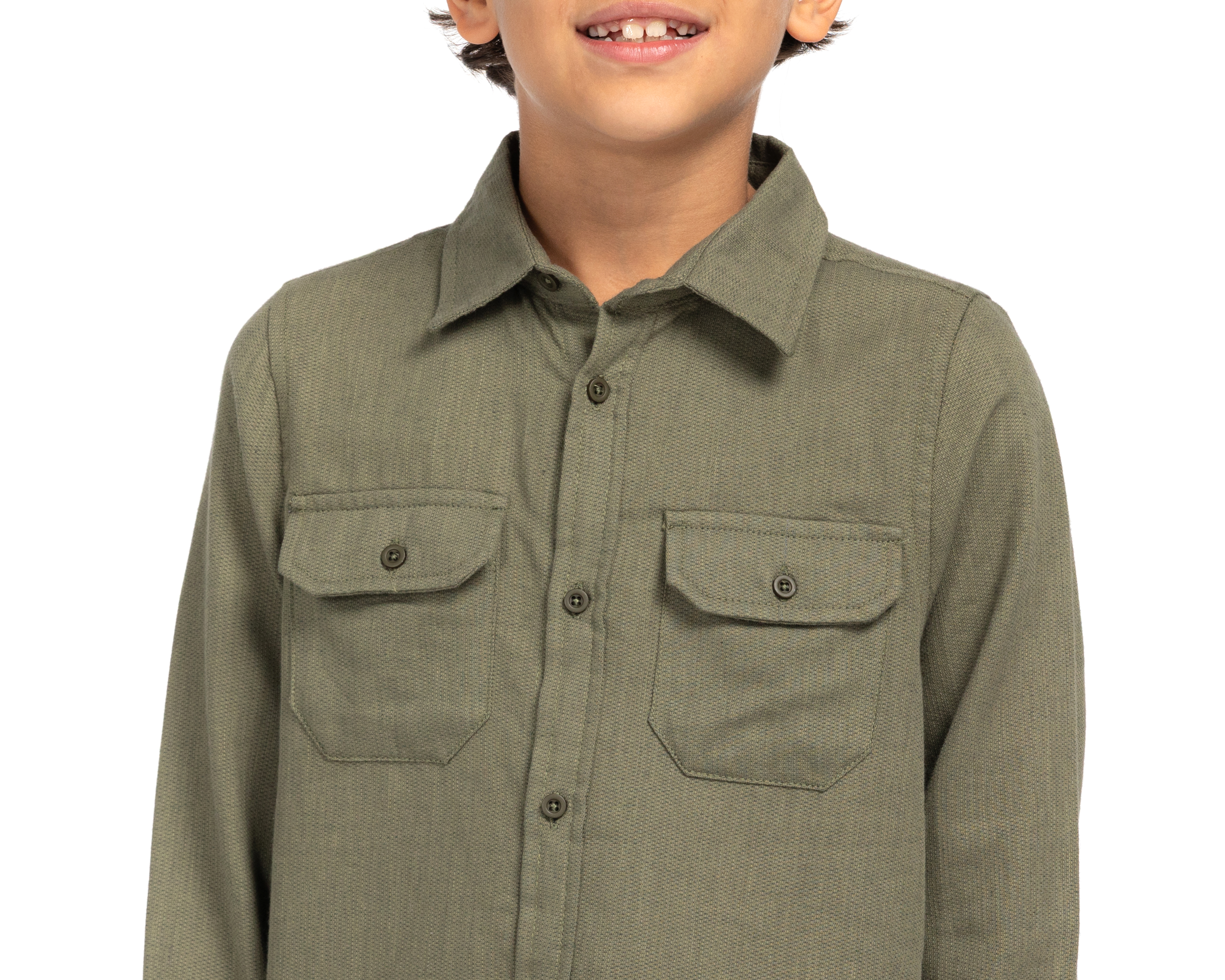Foto 5 pulgar | Foto 4 | Camisa de Cuello Americano Verde Refill para Niño
