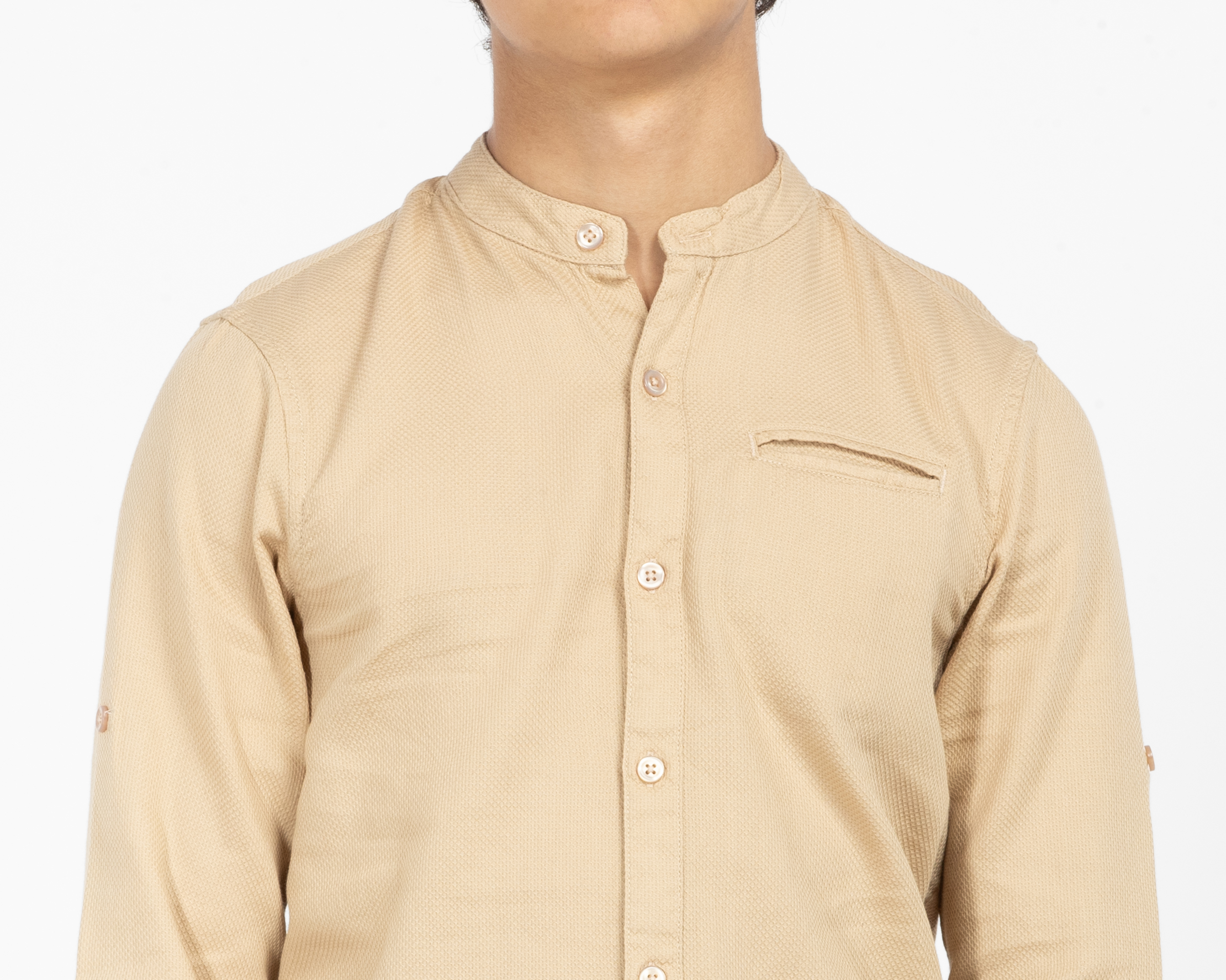 Foto 5 | Foto 5 | Camisa de Cuello Mao Beige Refill Juvenil