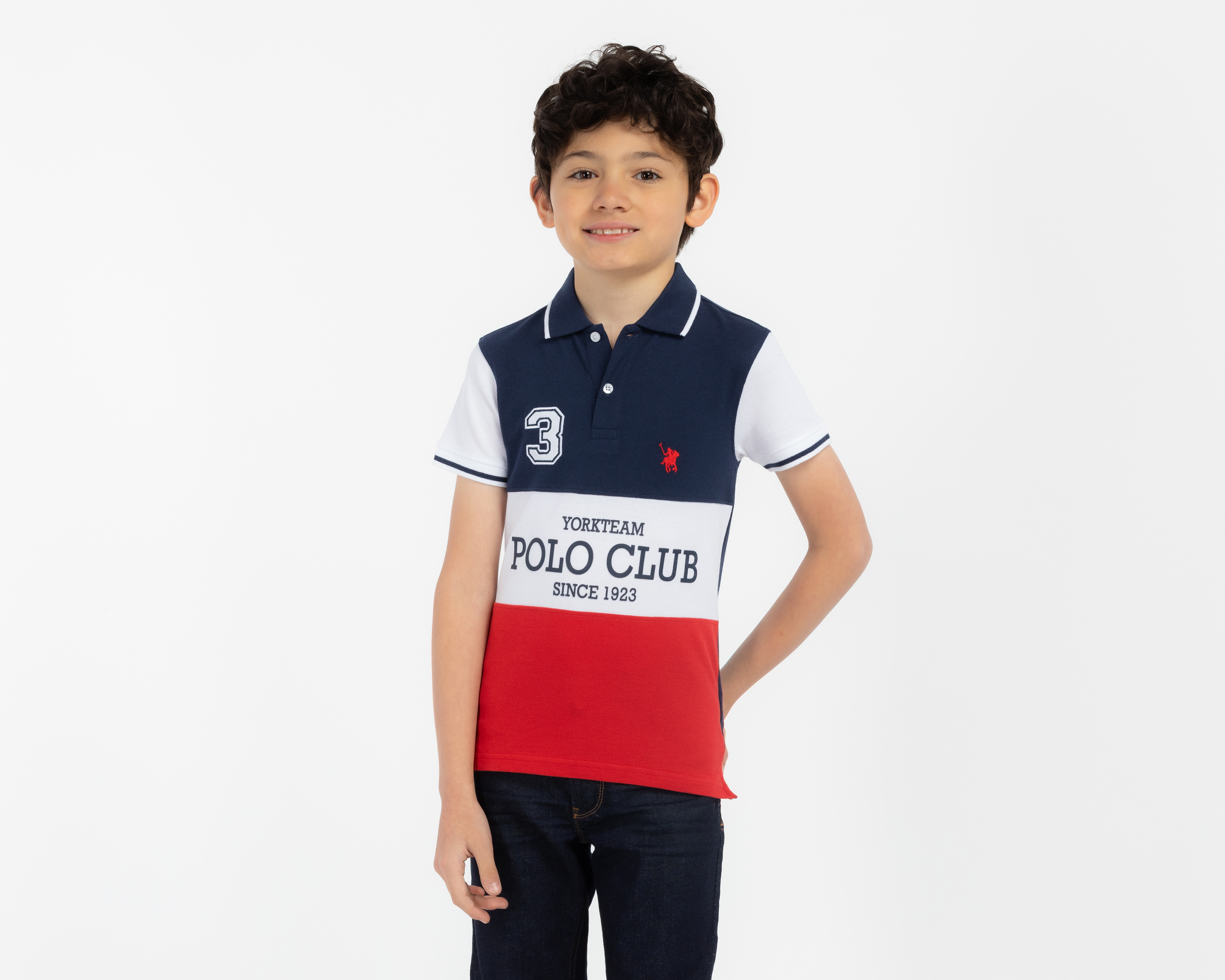 Playera Polo Multicolor York Team Polo Club para Niño