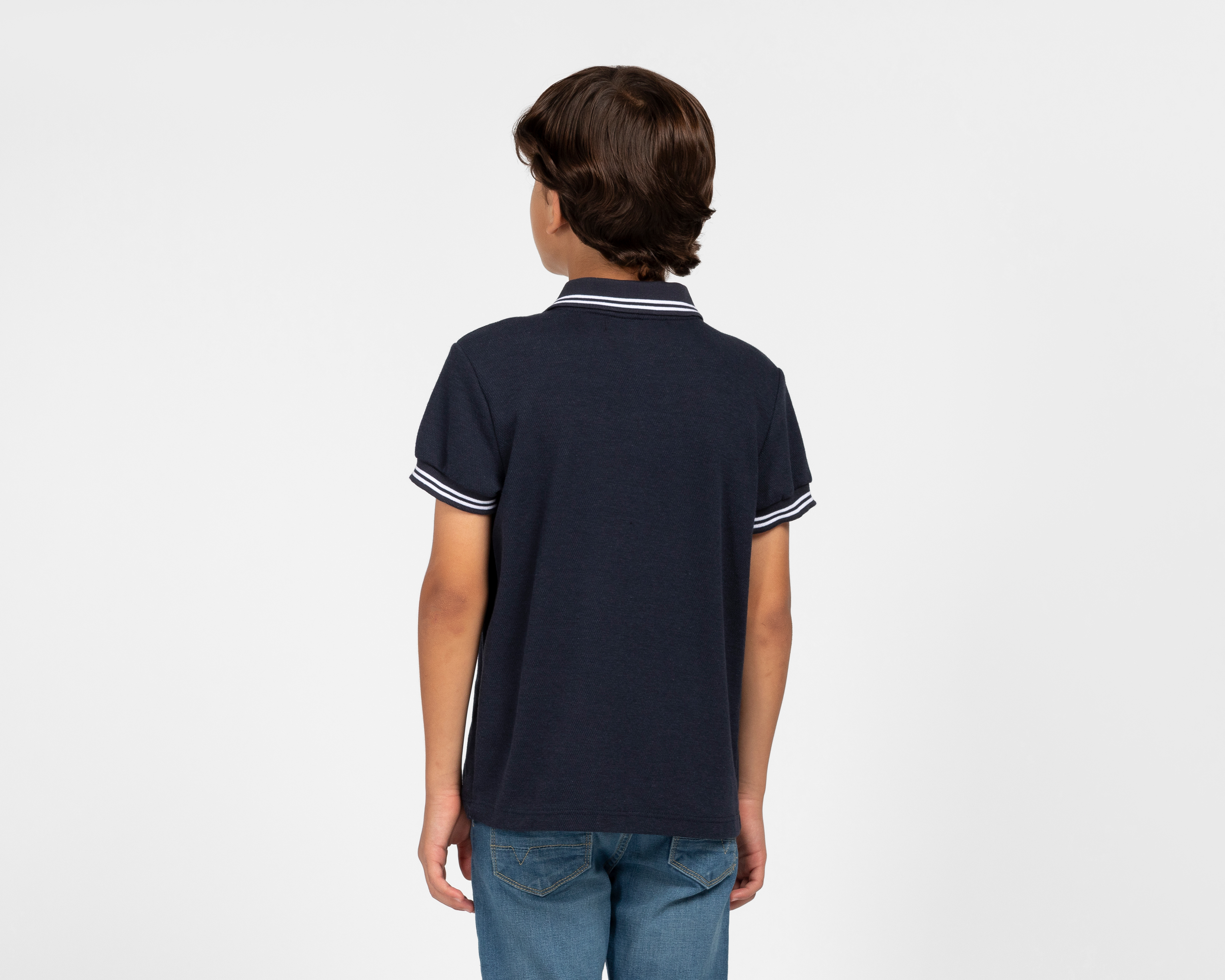 Foto 4 pulgar | Foto 3 | Playera Polo Refill Azul para Niño