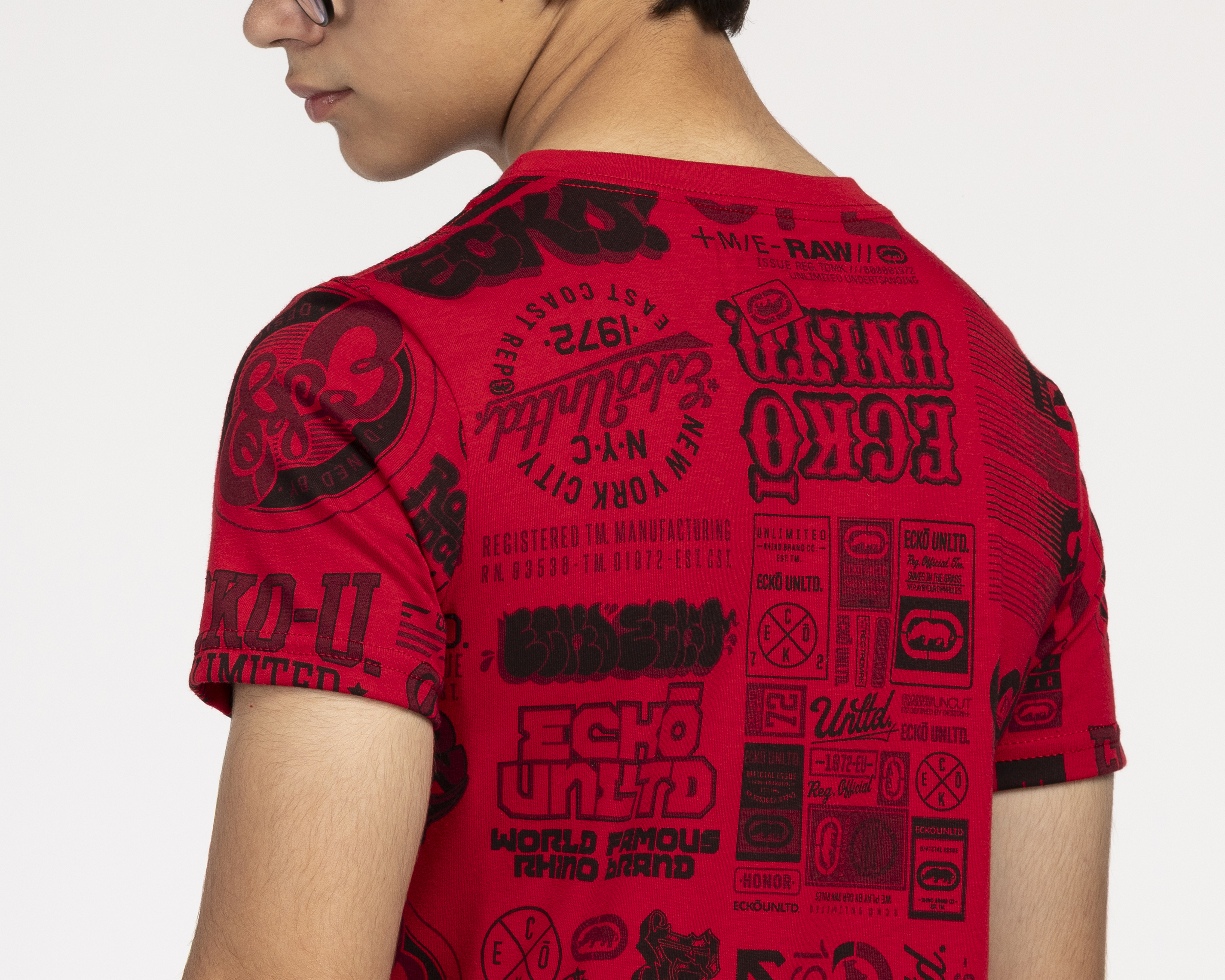 Foto 5 | Foto 5 | Playera Cuello Redondo Roja Ecko Unltd. Juvenil