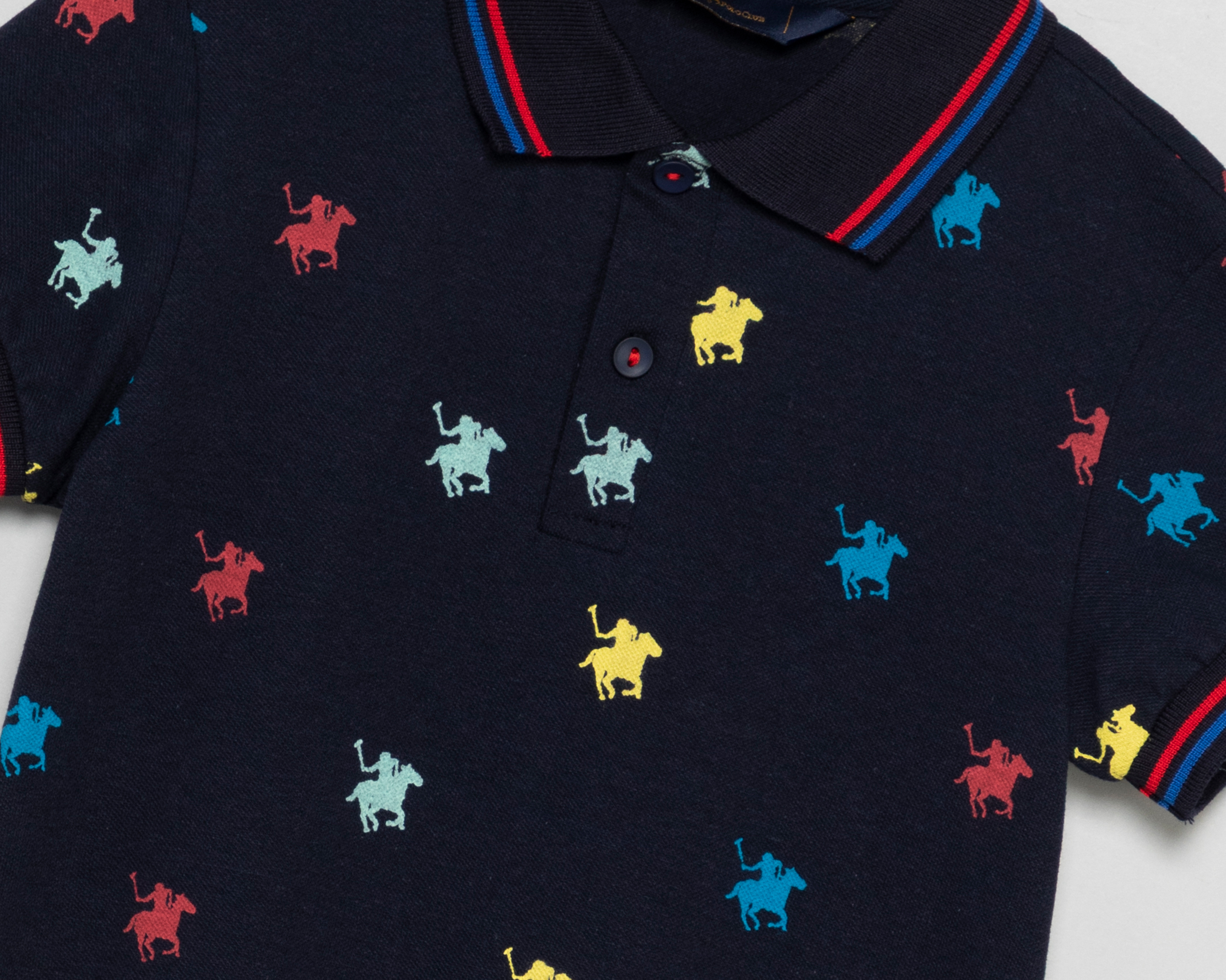 Foto 4 pulgar | Foto 3 | Playera Polo York Team Polo Club Azul Marino para Niño