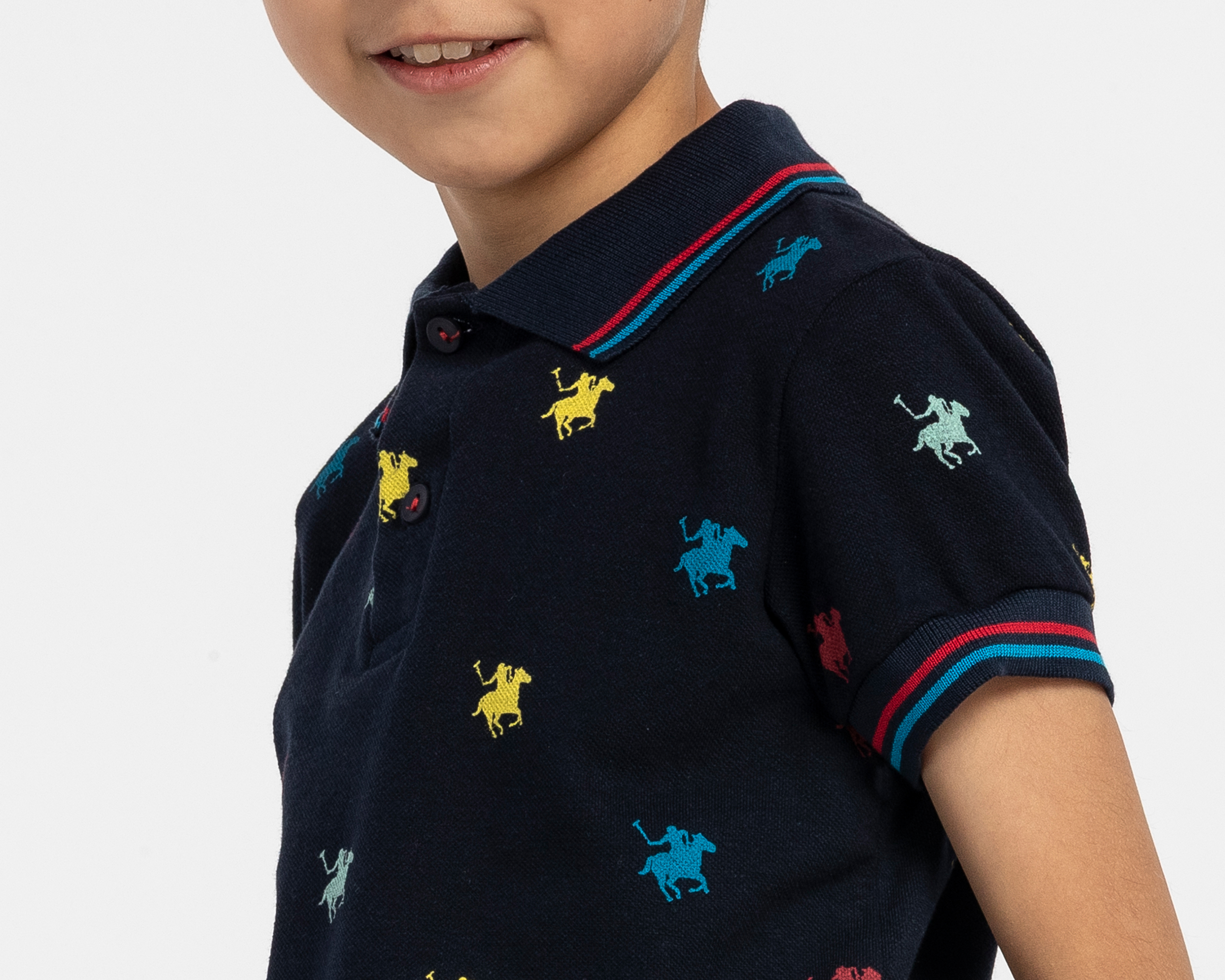 Foto 5 pulgar | Foto 4 | Playera Polo York Team Polo Club Azul Marino para Niño