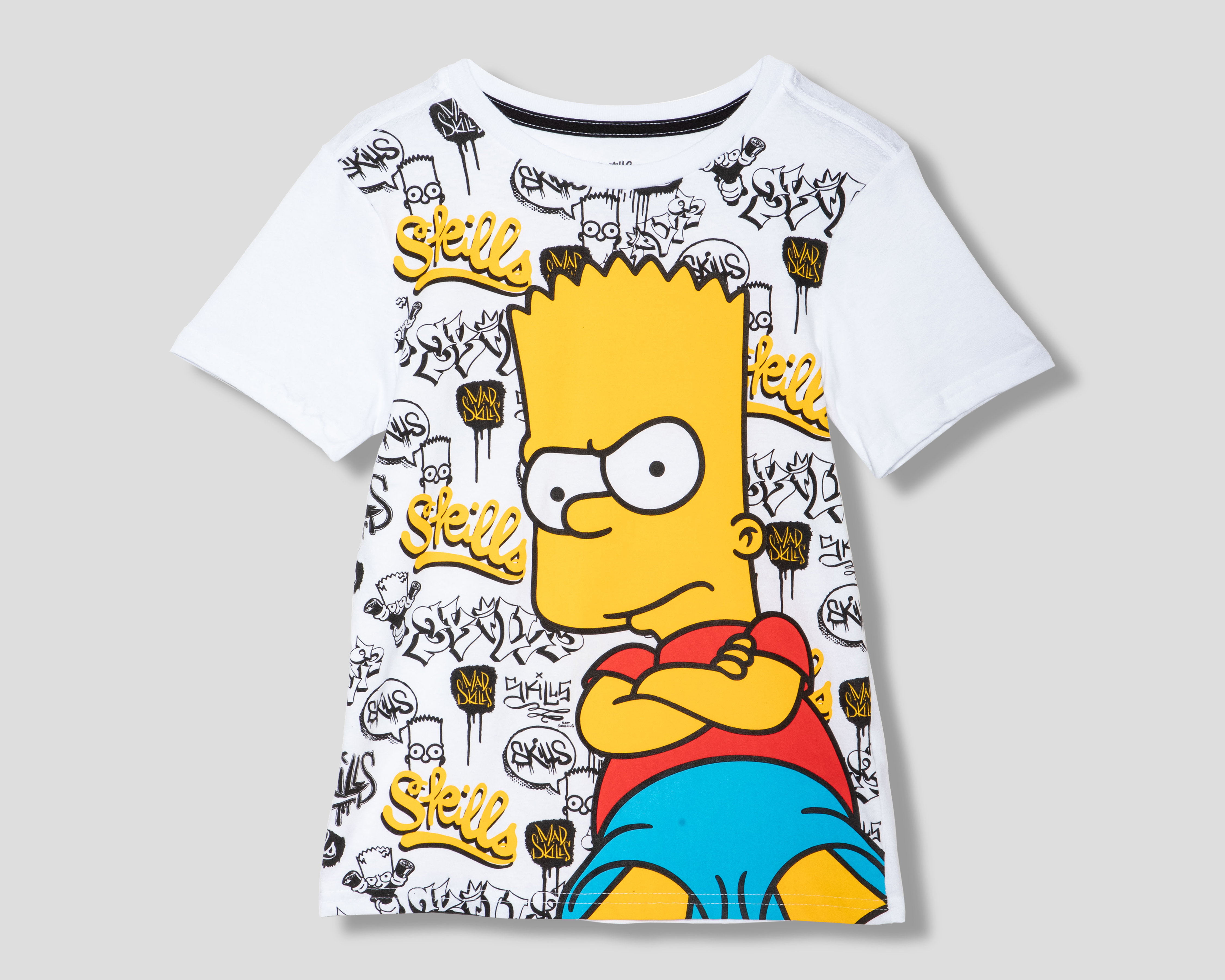 Foto 2 pulgar | Foto 1 | Playera de Cuello Redondo Blanca Disney The Simpsons para Niño