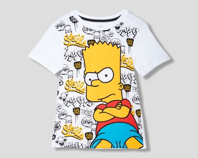 Foto 1 | Foto 1 | Playera de Cuello Redondo Blanca Disney The Simpsons para Niño