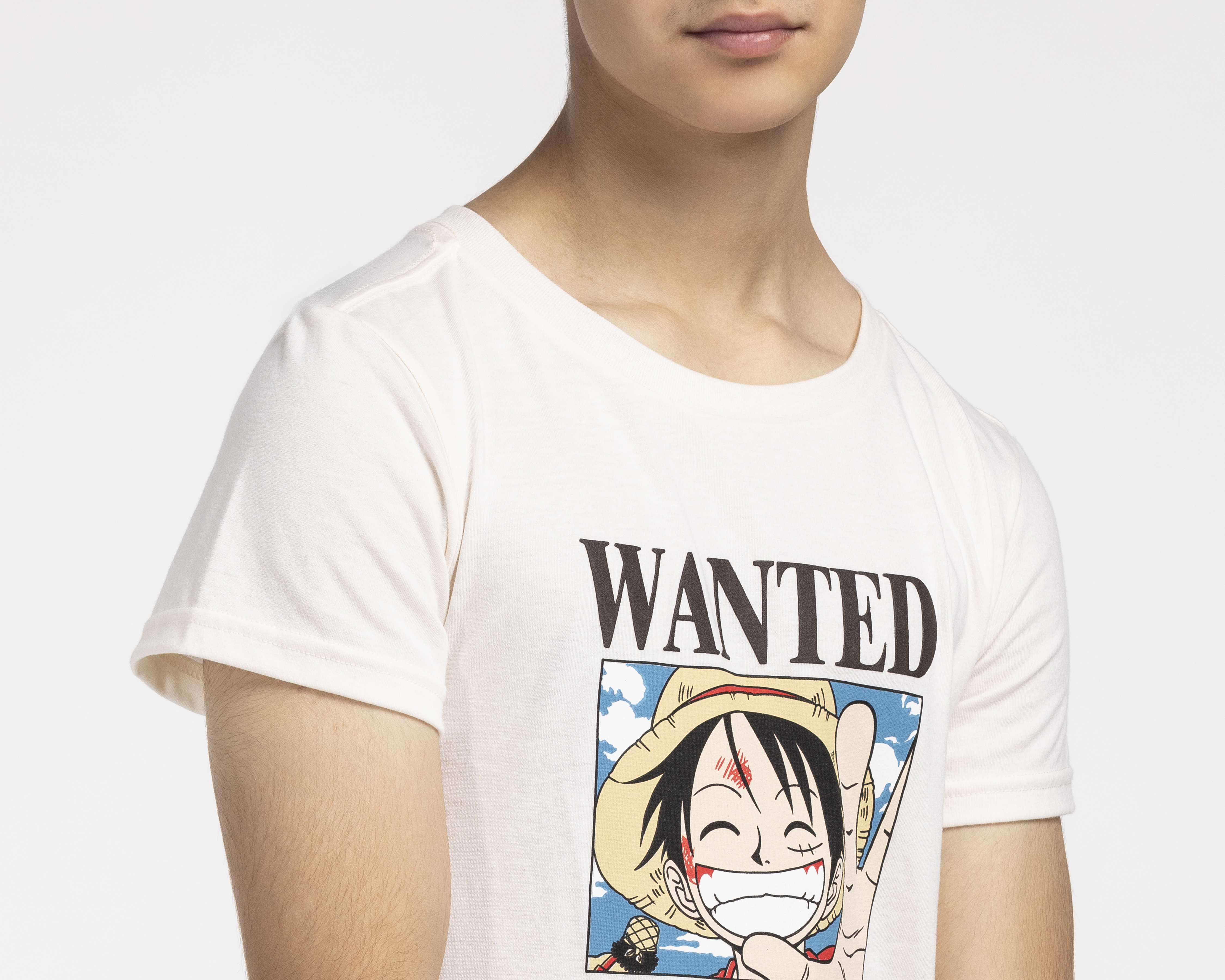 Foto 4 pulgar | Foto 3 | Playera de Cuello Redondo Beige One Piece Juvenil
