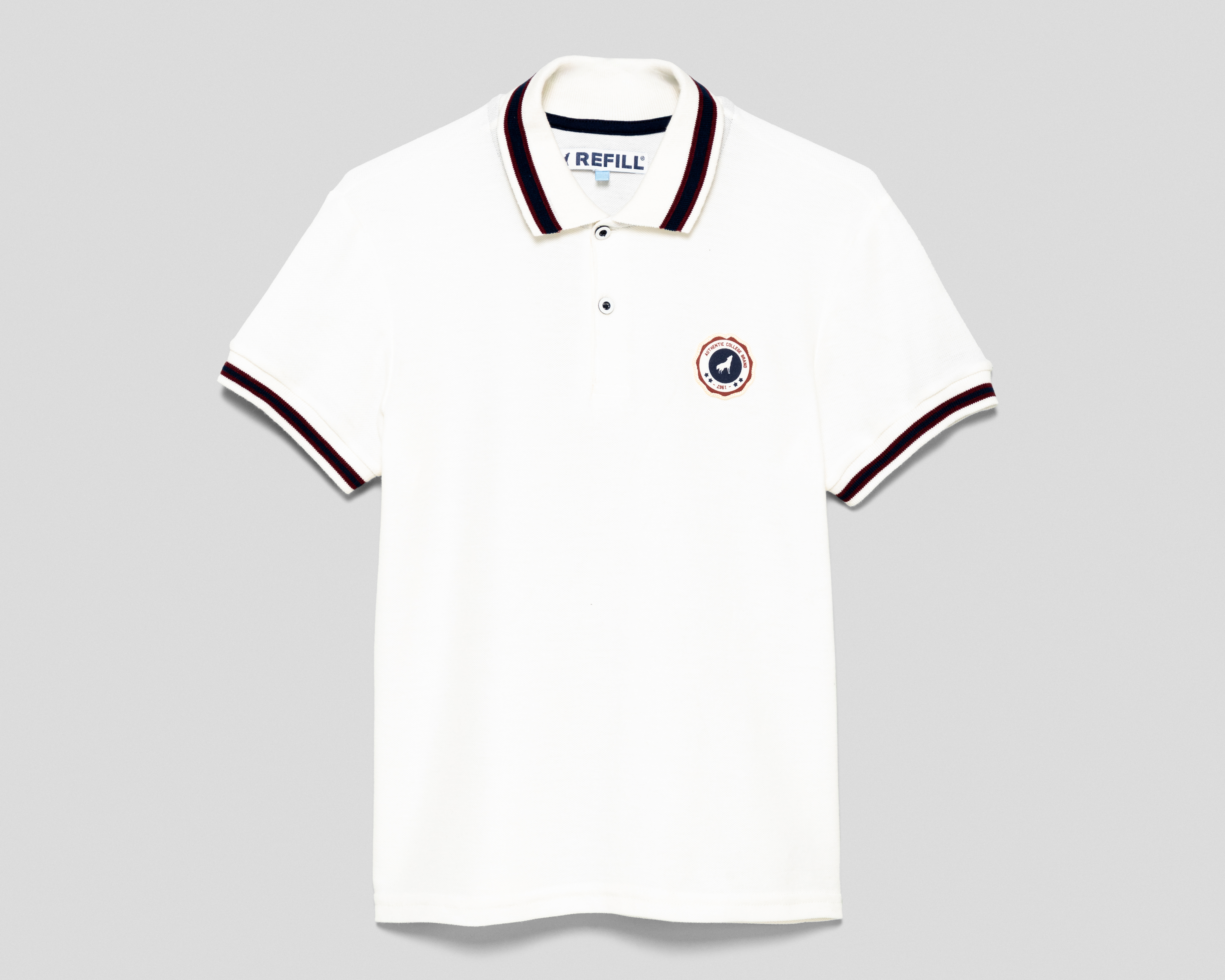 Playera Polo Refill Blanca Juvenil