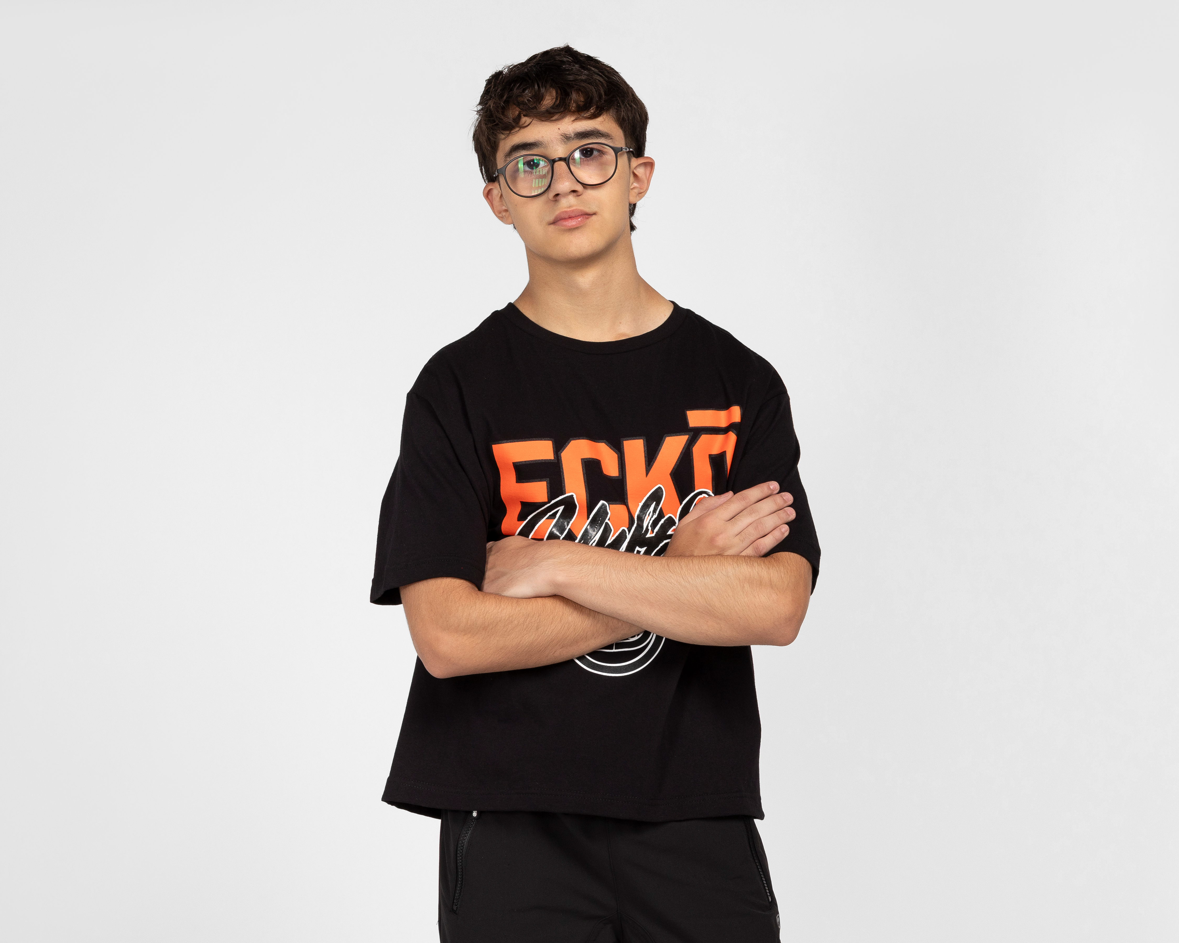 Playera de Cuello Redondo Negra Ecko Unltd. para Niño