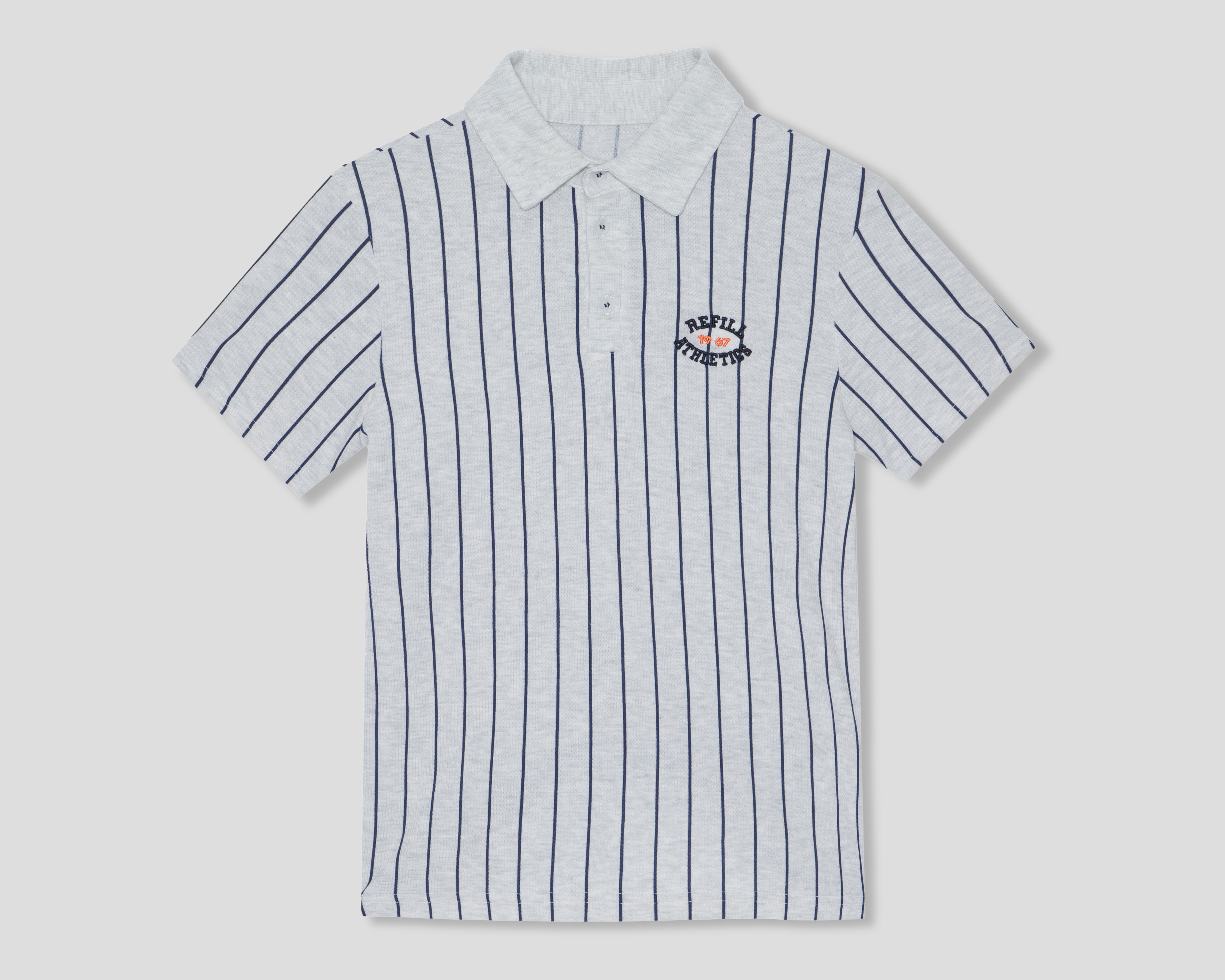 Playera de Cuello Polo Gris Refill para Niño