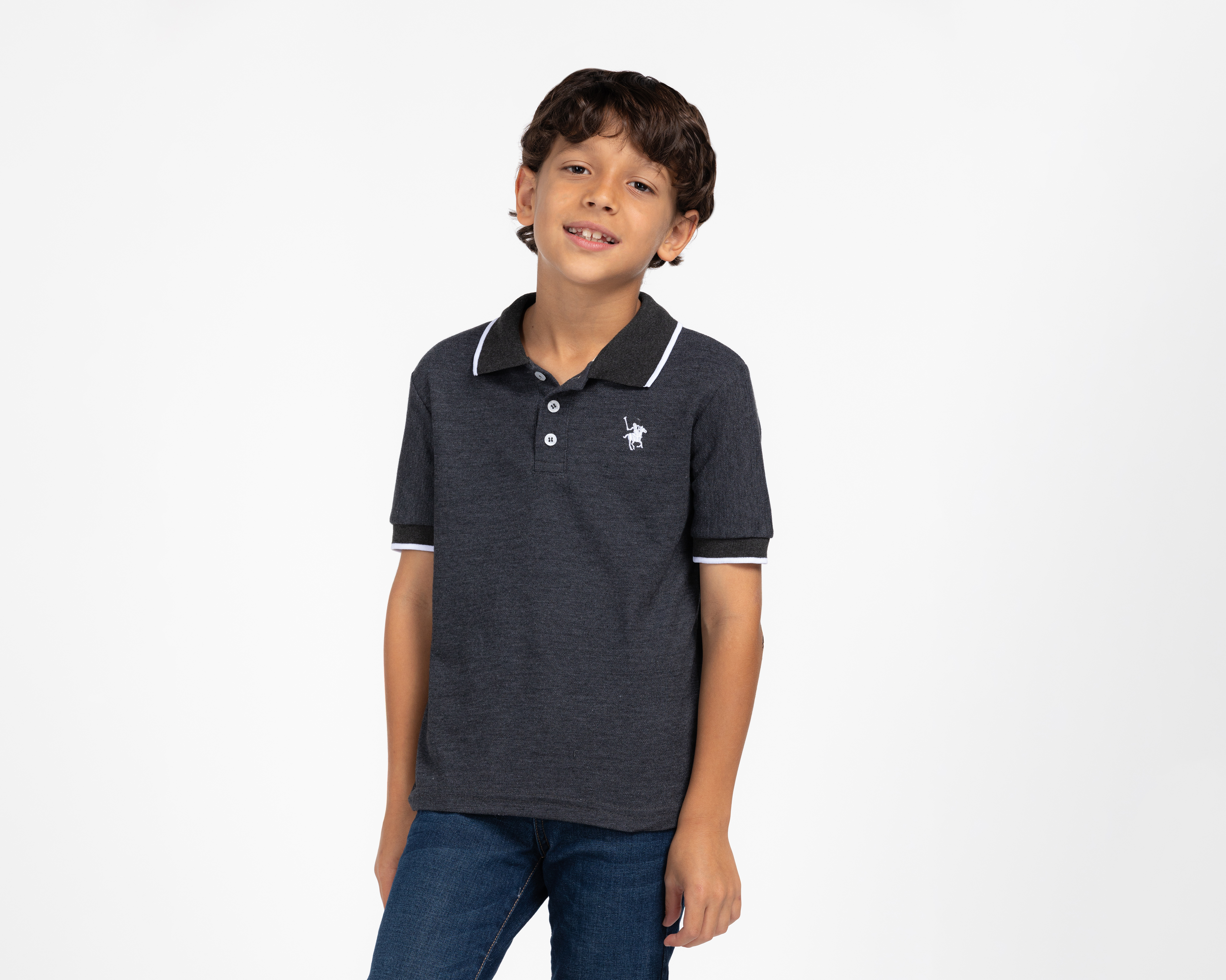 Foto 1 | Foto 1 | Playera Polo York Team Polo Club Gris para Niño