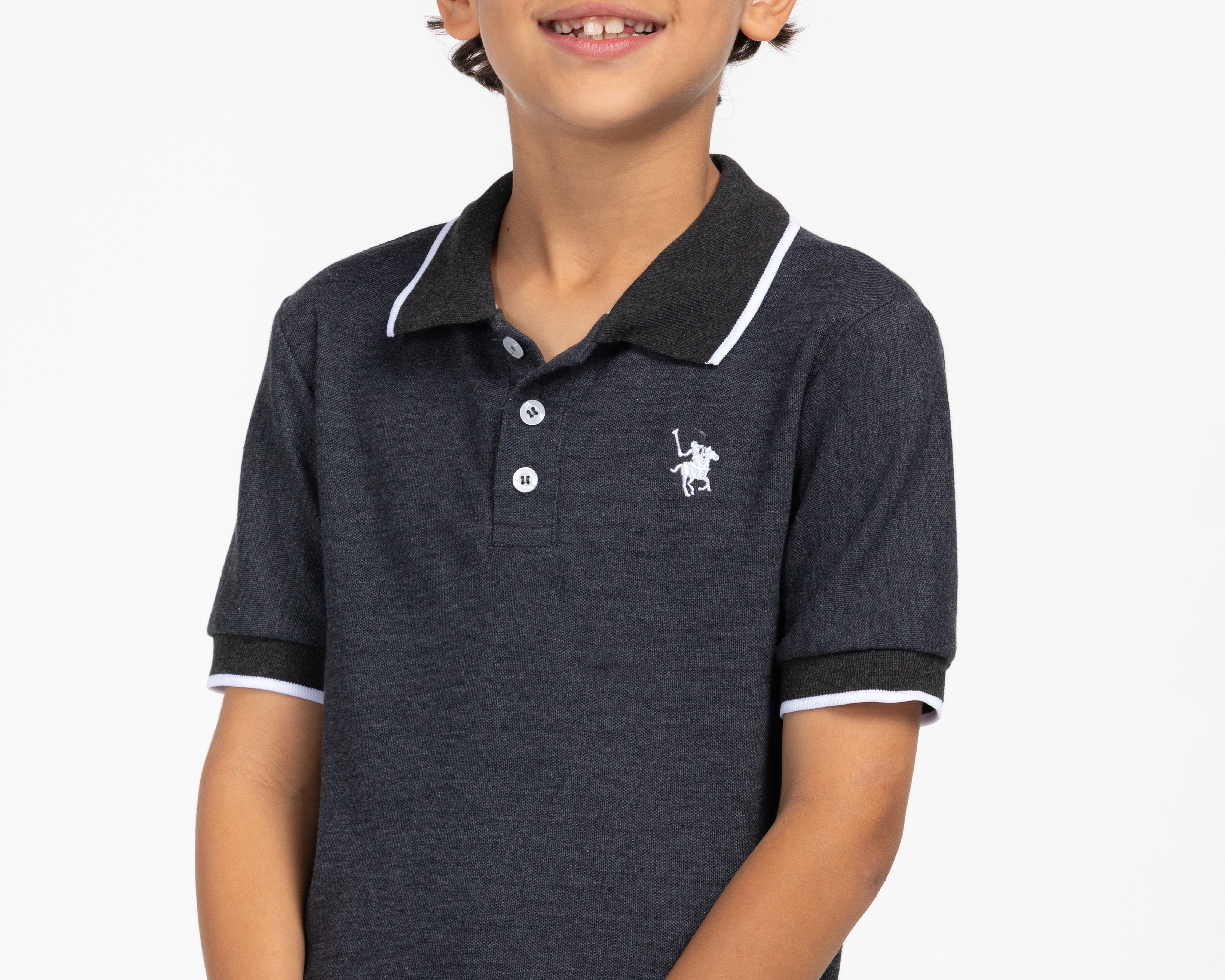 Foto 5 pulgar | Foto 4 | Playera Polo York Team Polo Club Gris para Niño