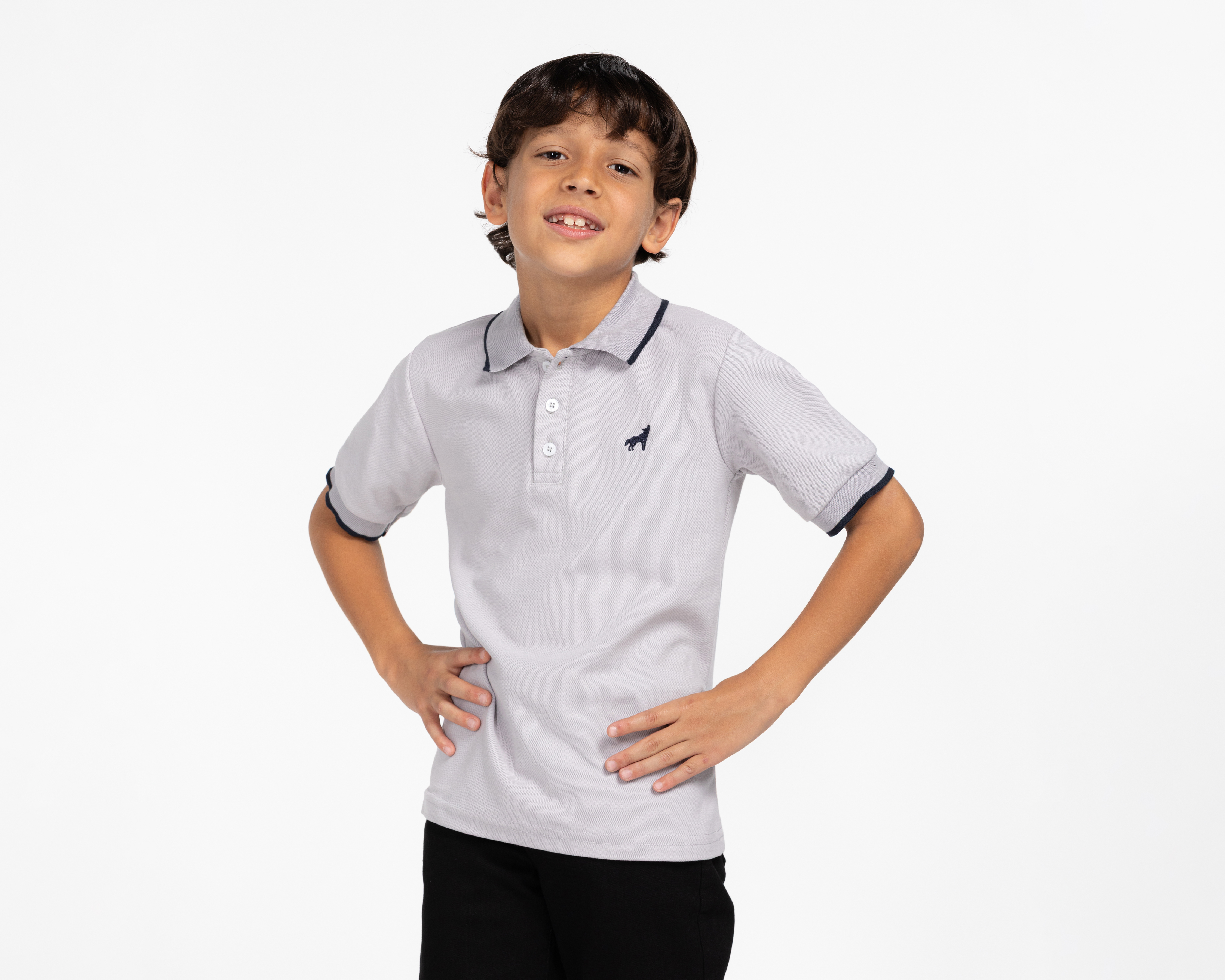 Foto 1 | Foto 1 | Playera Polo Refill Gris para Niño