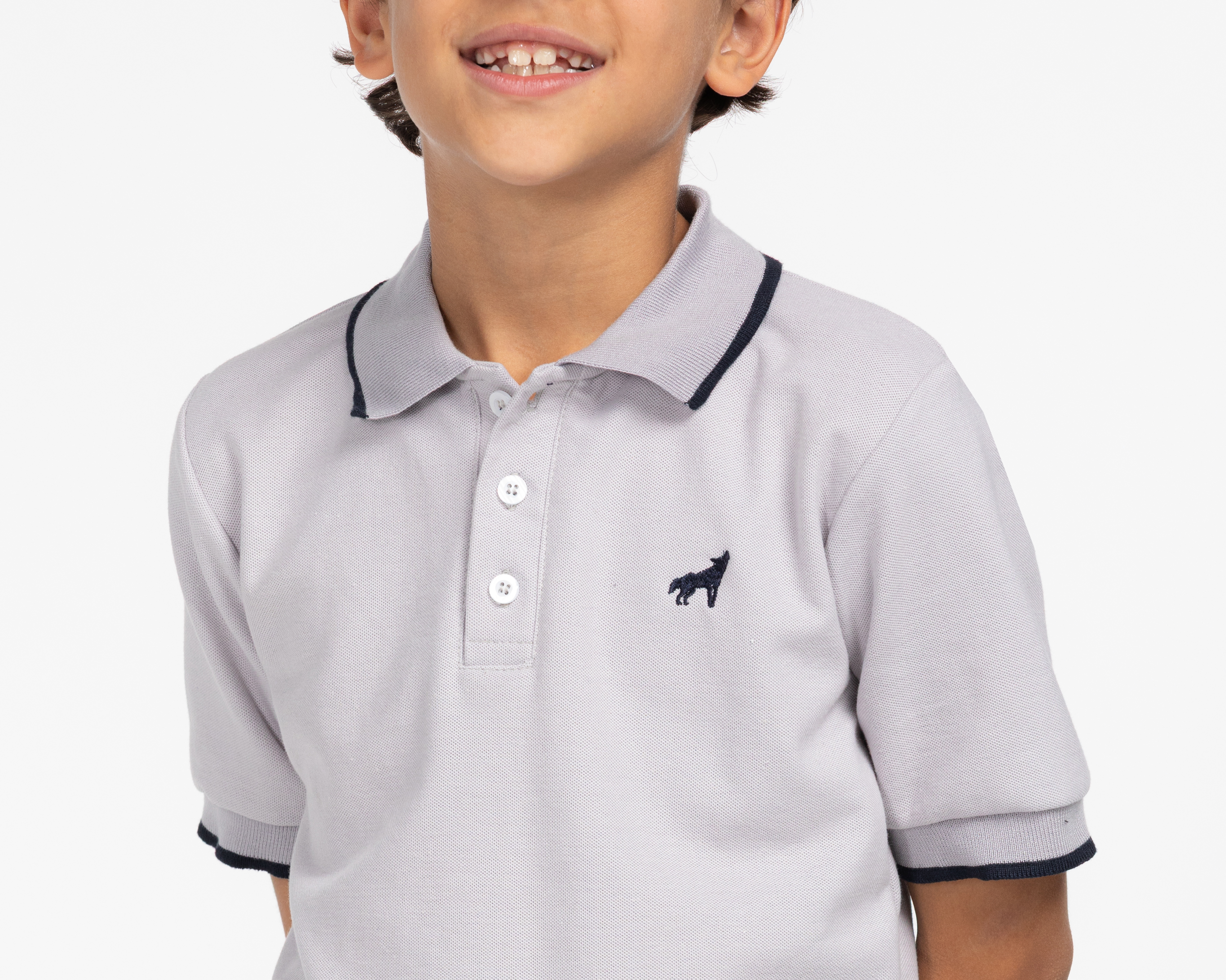Foto 4 | Foto 4 | Playera Polo Refill Gris para Niño