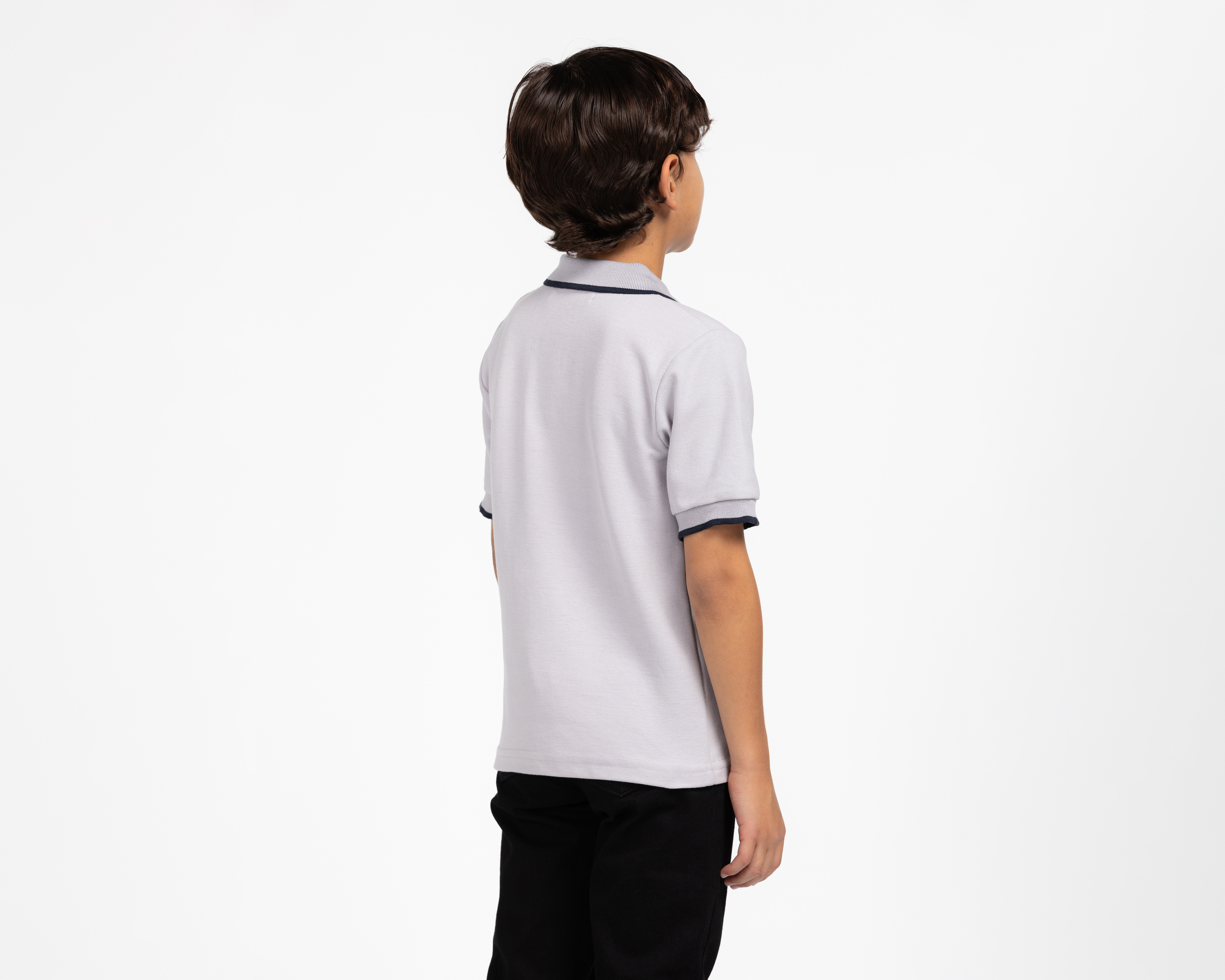 Foto 6 pulgar | Foto 5 | Playera Polo Refill Gris para Niño