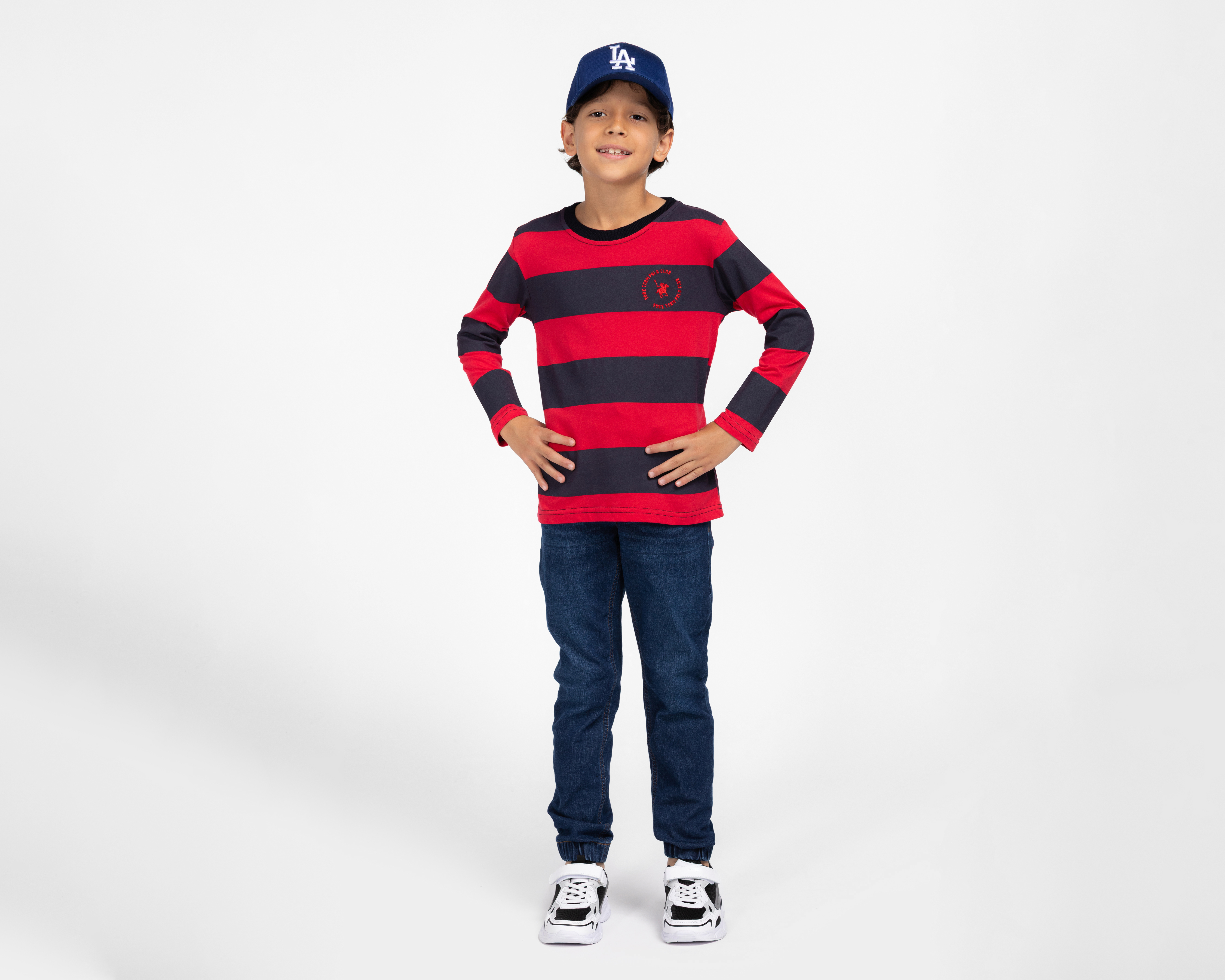 Foto 3 pulgar | Foto 2 | Playera Manga Larga Roja York Team Polo Team para Niño