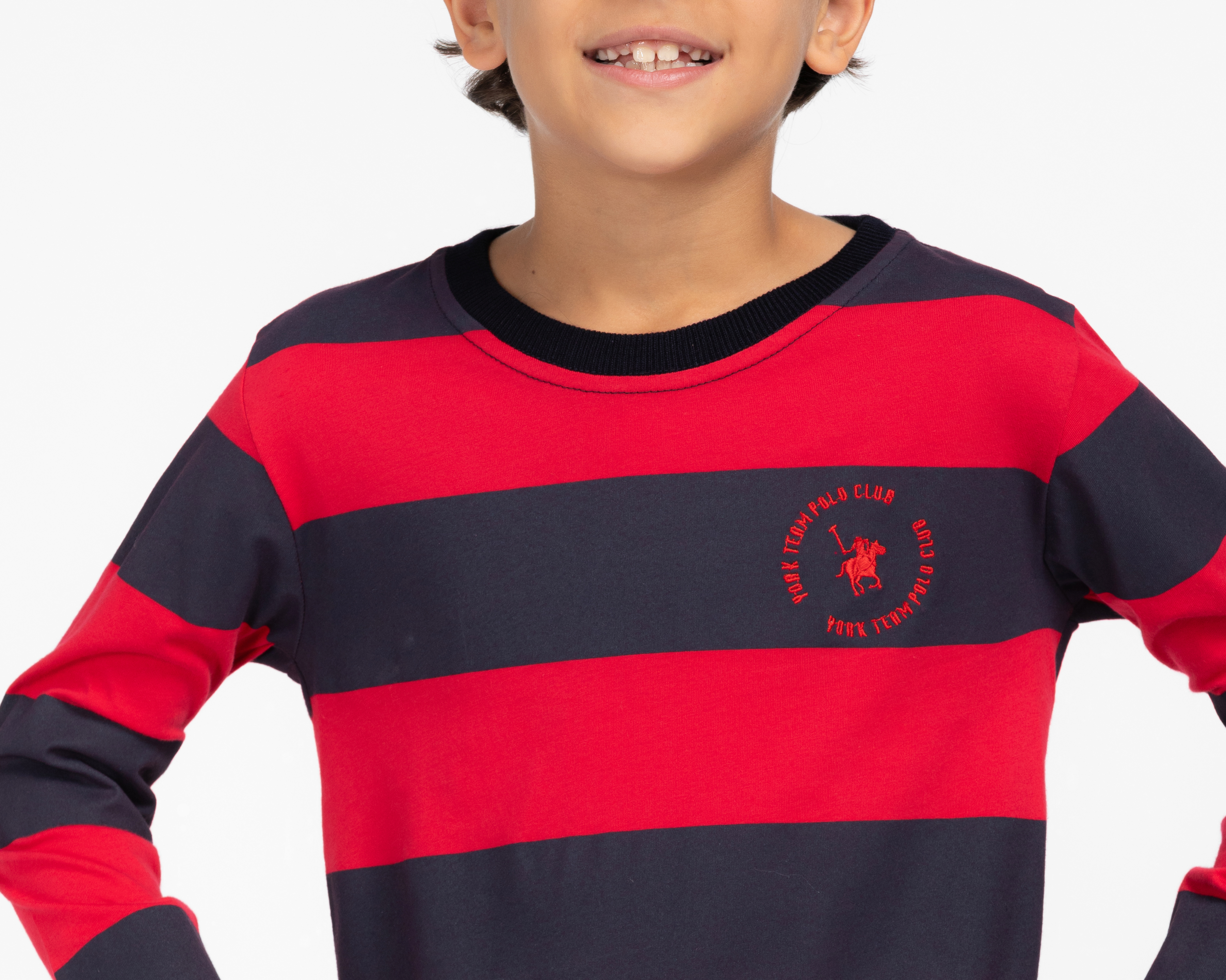 Foto 5 pulgar | Foto 4 | Playera Manga Larga Roja York Team Polo Team para Niño