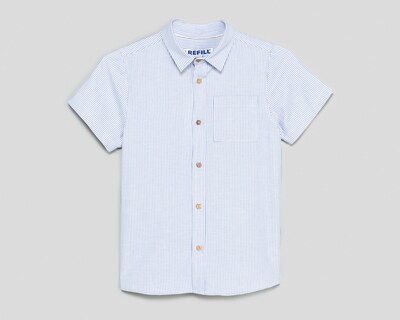 Foto 1 | Foto 1 | Camisa de Cuello Americano Azul Refill para Niño